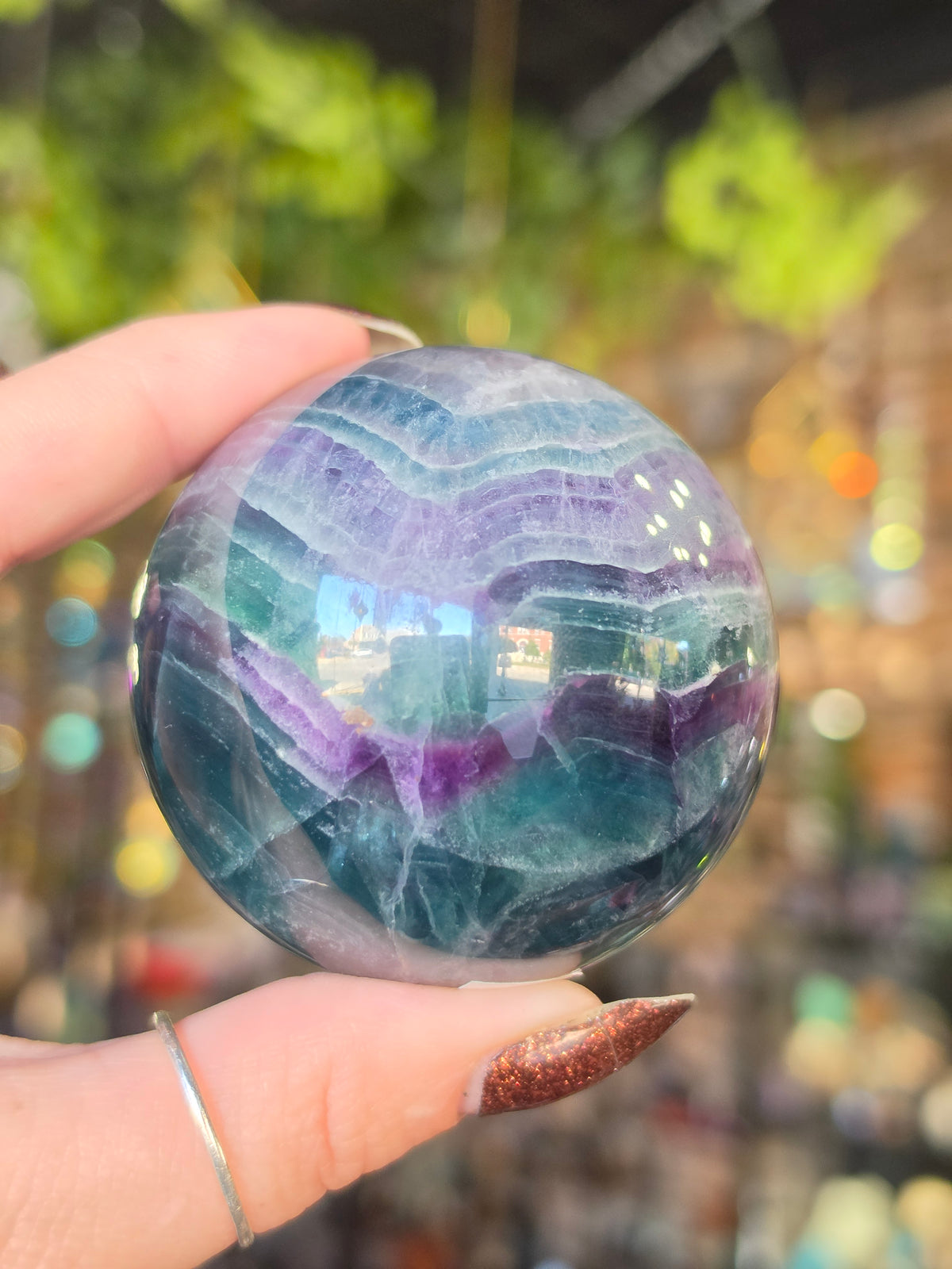 Rainbow Fluorite Sphere