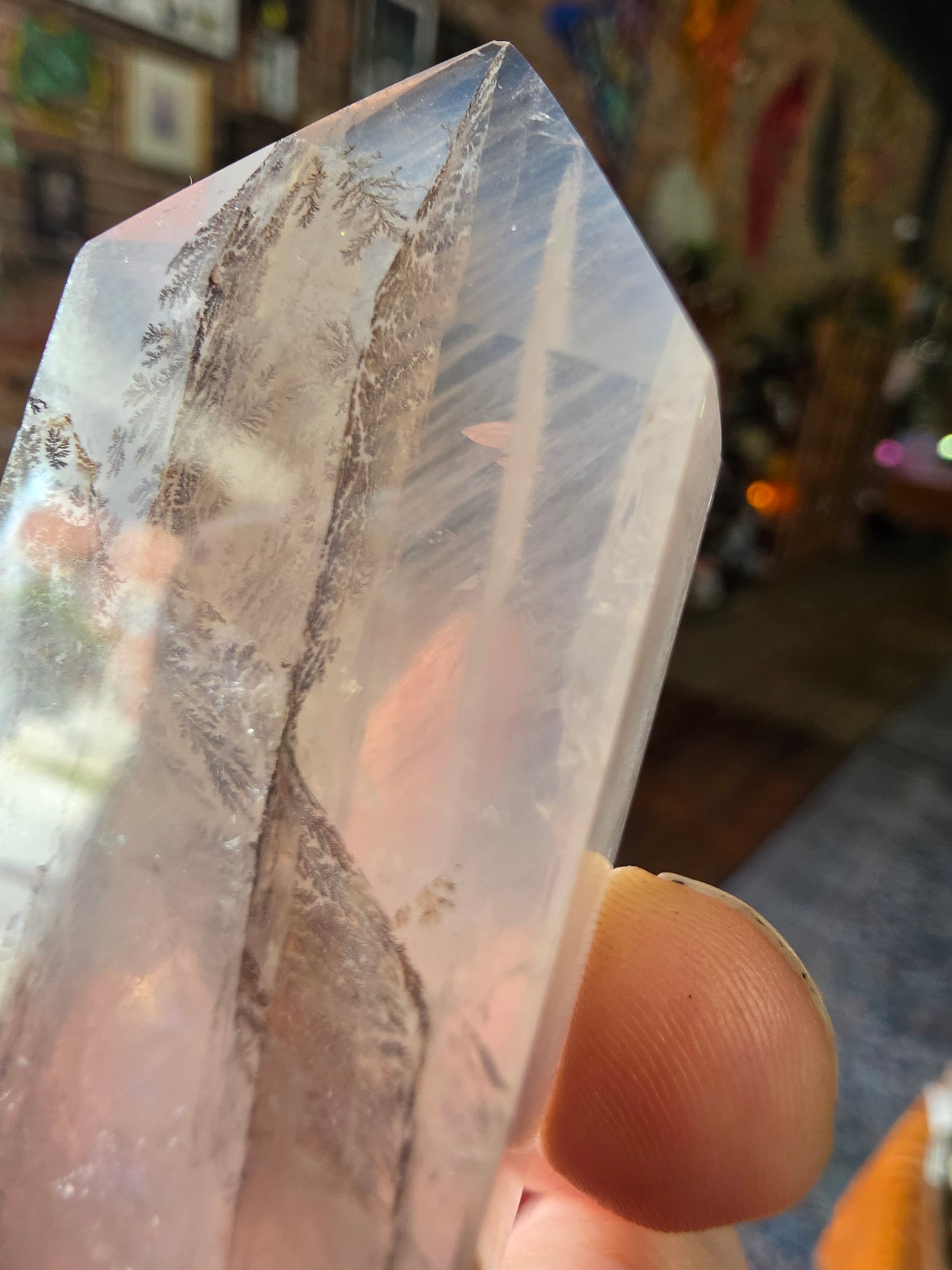 Dendritic Girasol Quartz Point