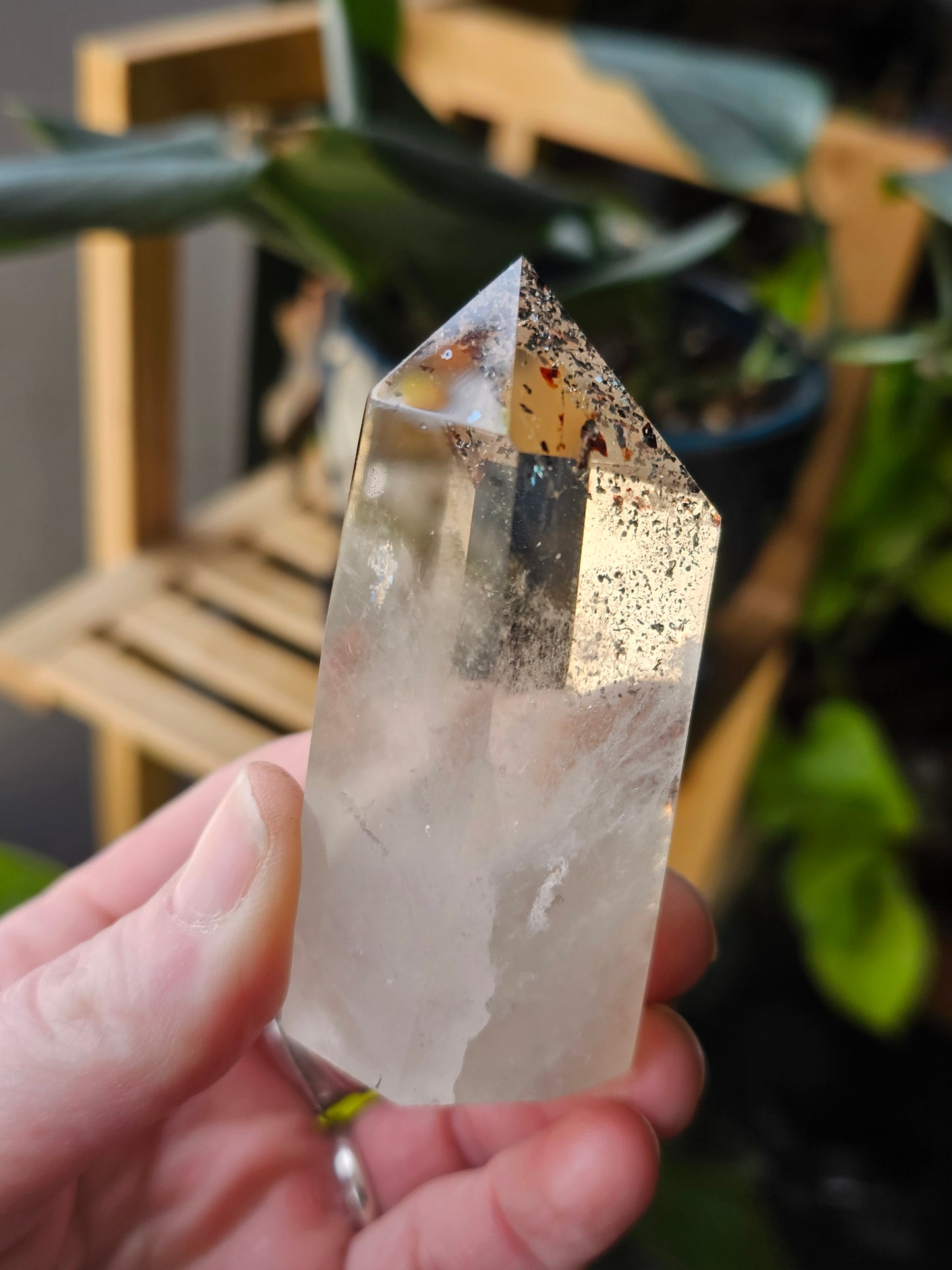 Hematite in Quartz Point