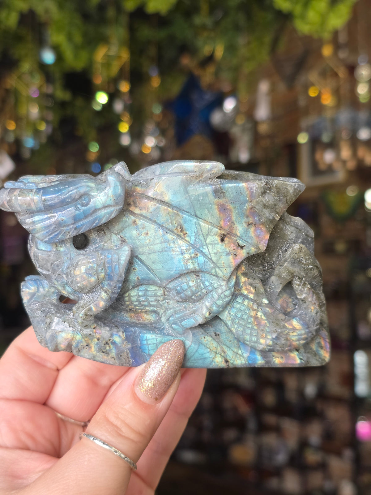 Labradorite Dragon Carving