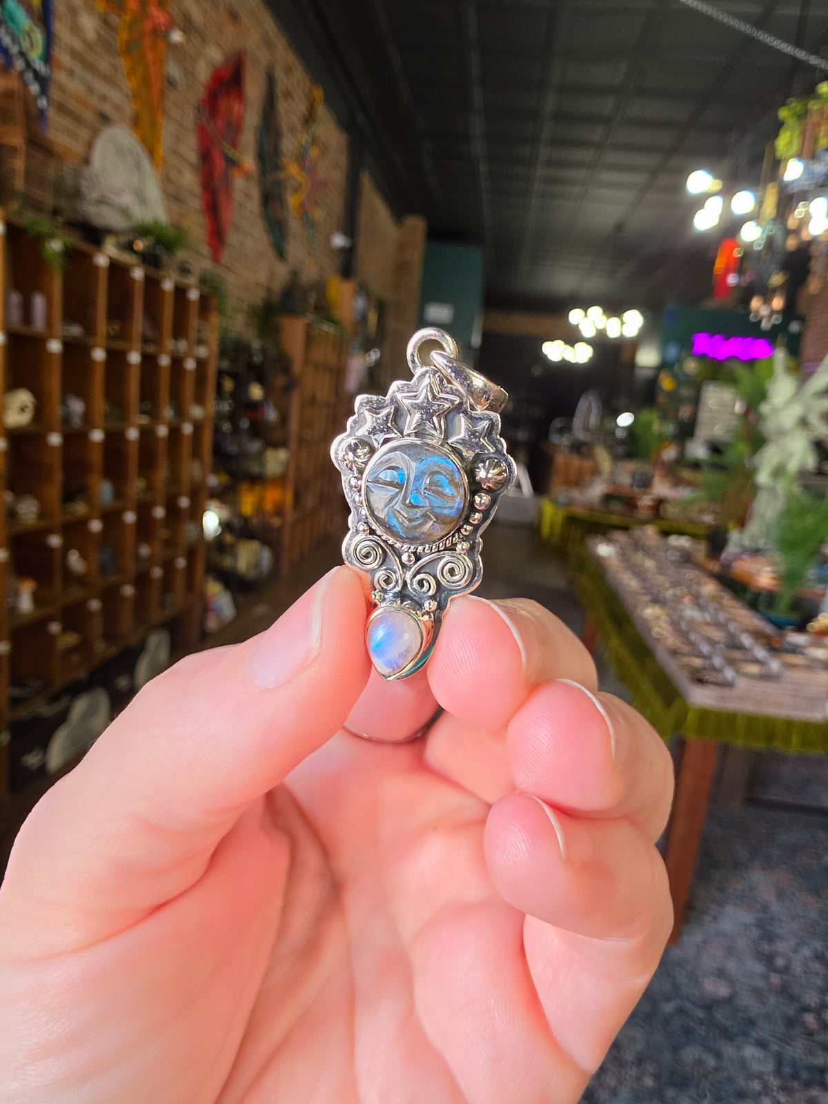 Labradorite and Moonstone Pendant