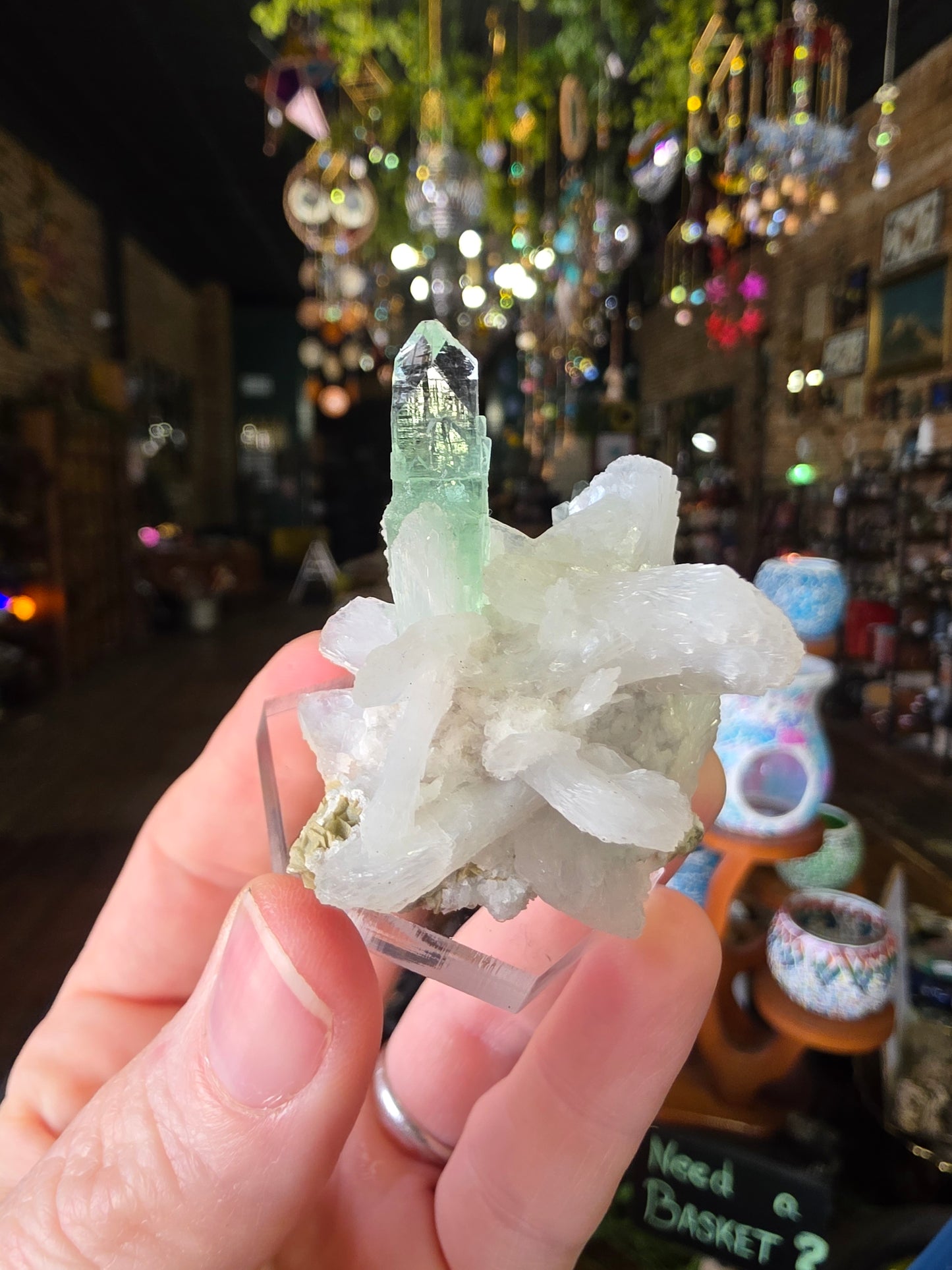 Green Apophyllite On Stilbite