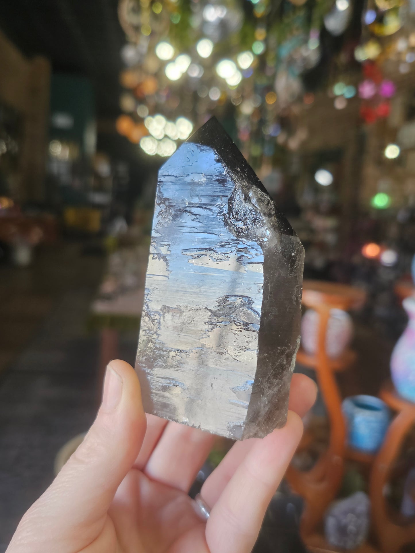 Partially Polished/ Raw Smoky Quartz Point