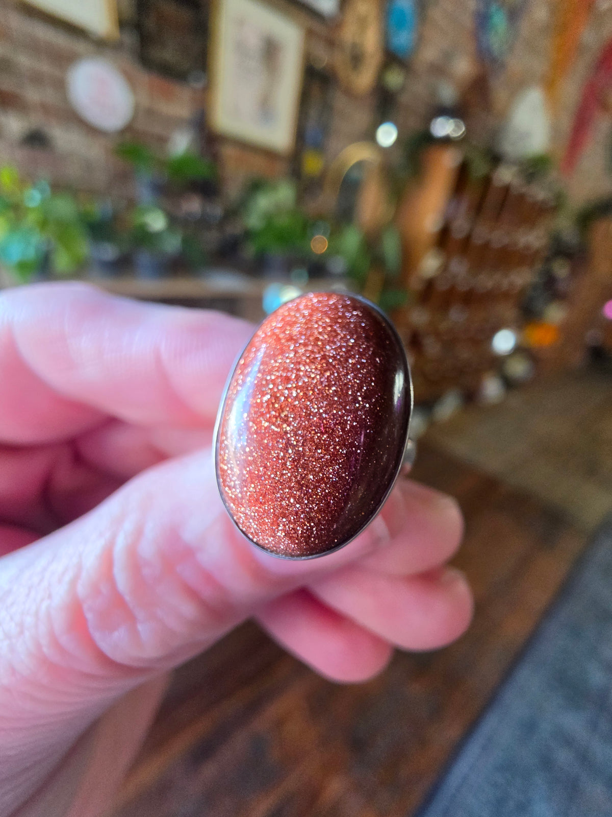 Goldstone Ring Size 6