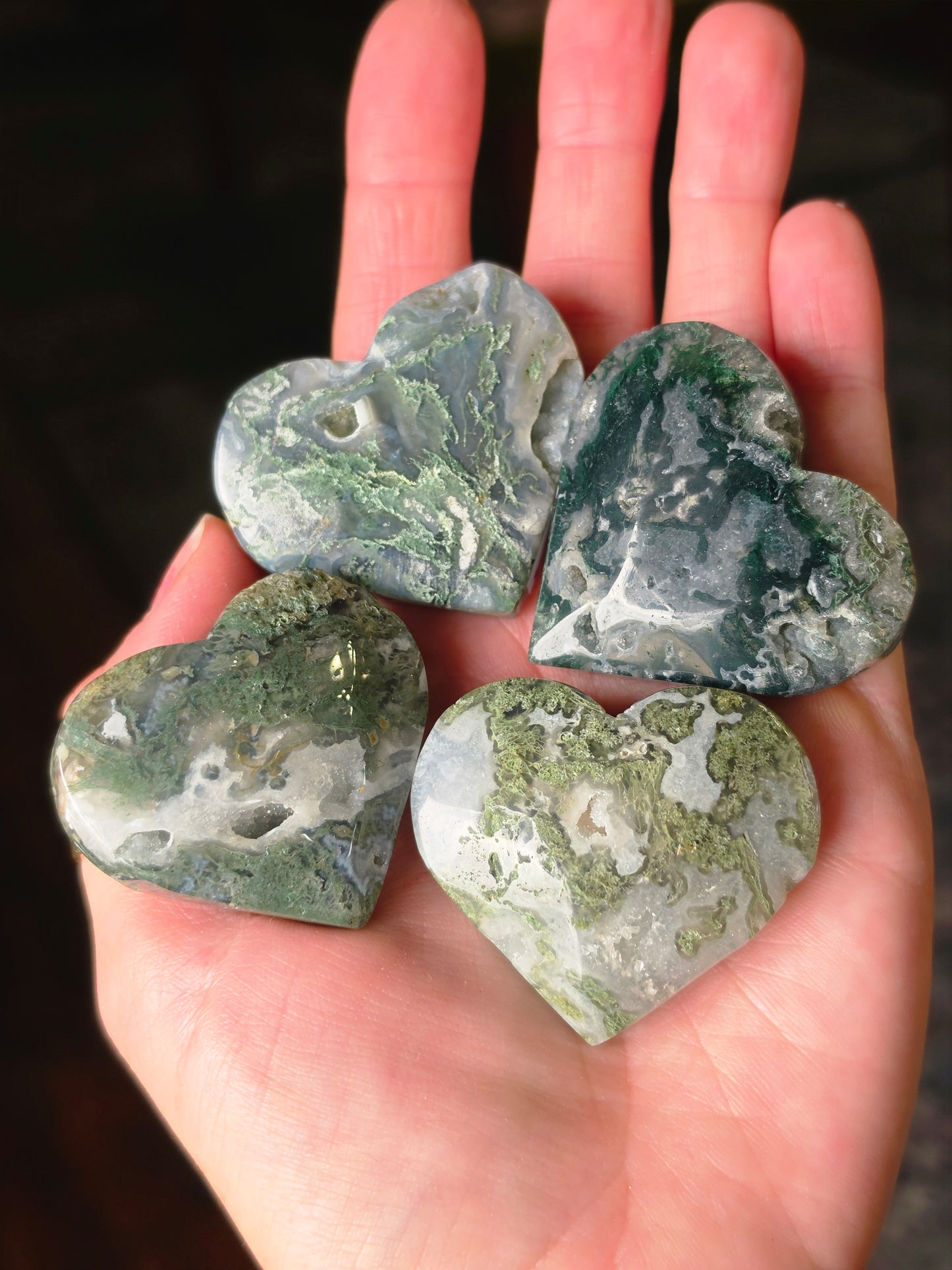 Moss Agate Heart