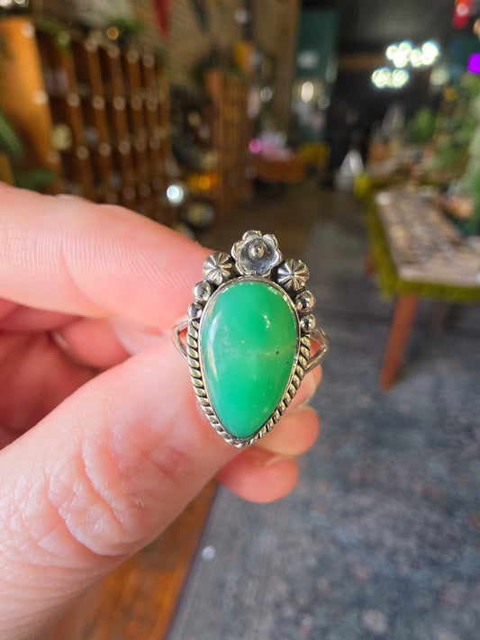 Chrysoprase Ring Size 6