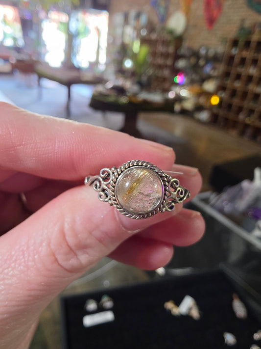 Rutilated Quartz Ring Size 12