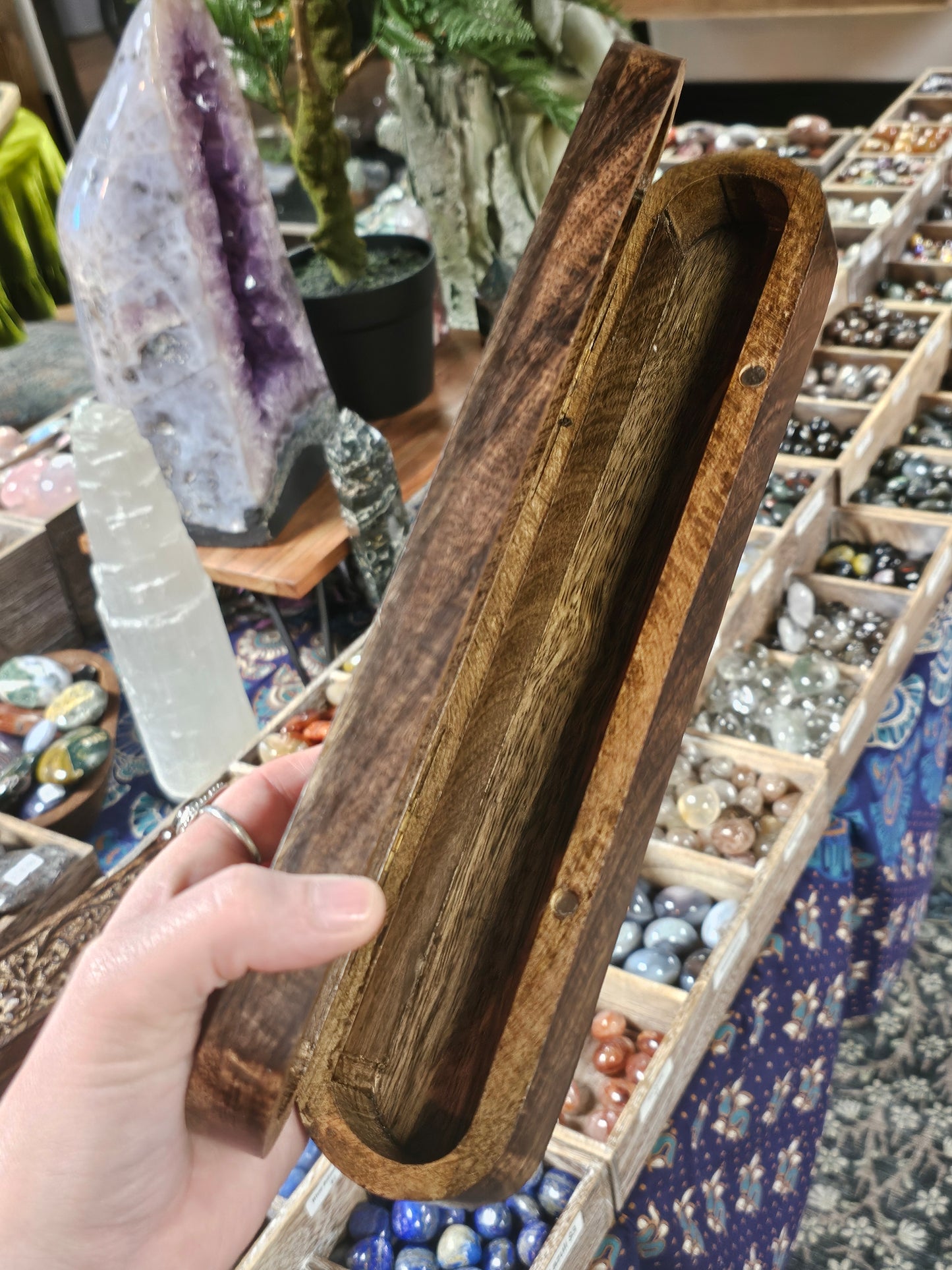 Carved Wood Pencil Box
