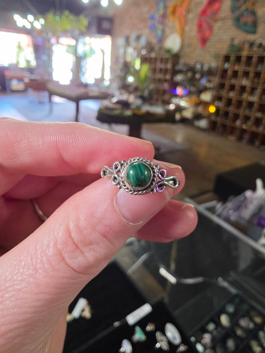 Malachite Ring Size 9