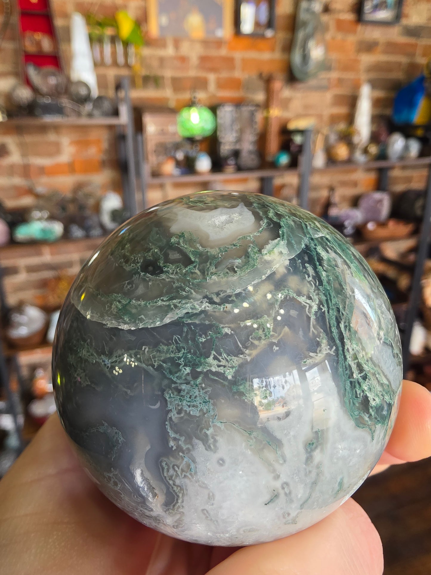 Moss agate Sphere