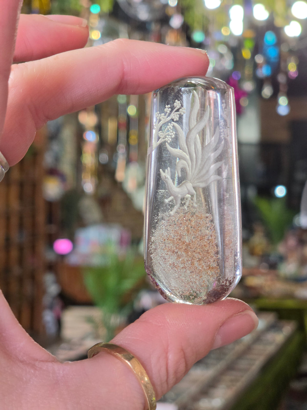 Nine Tail Fox Lazer Engraved Garden Quartz