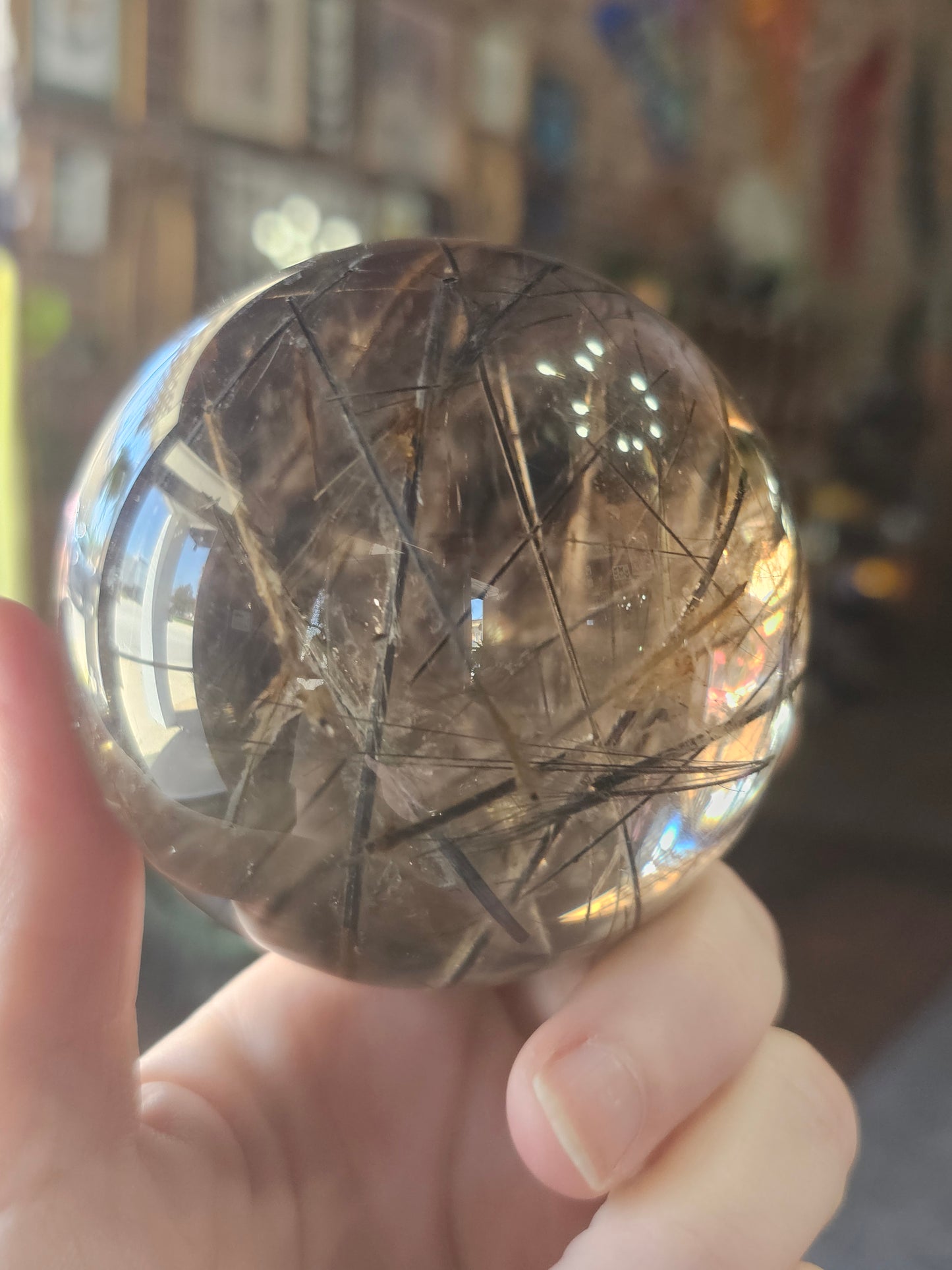 Black Tourmaline & Rutile Sphere