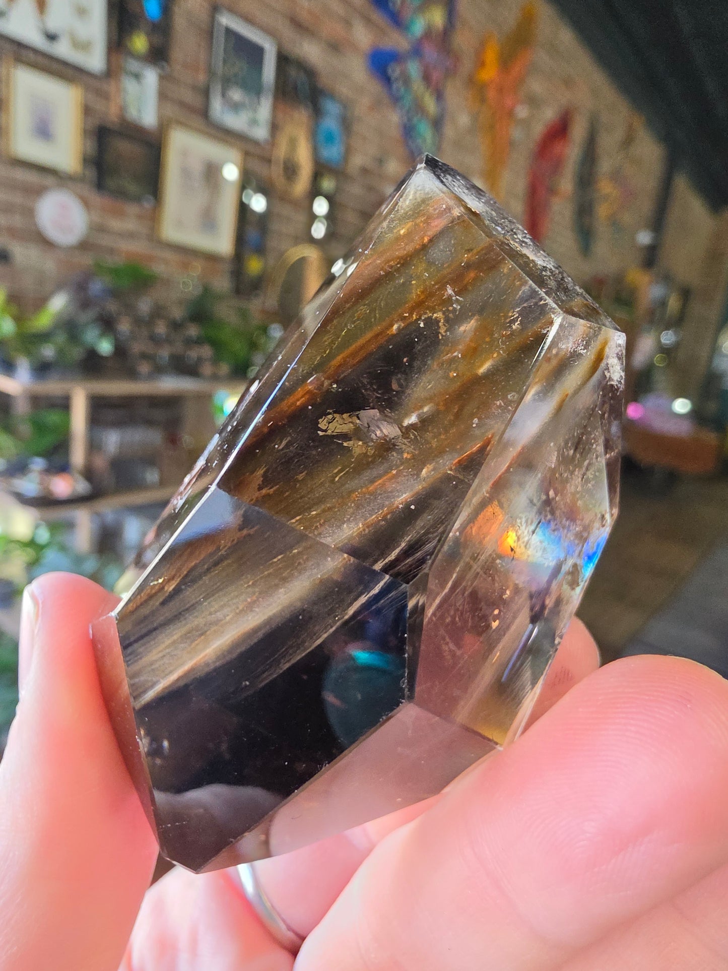 Amphibole in Smoky Quartz