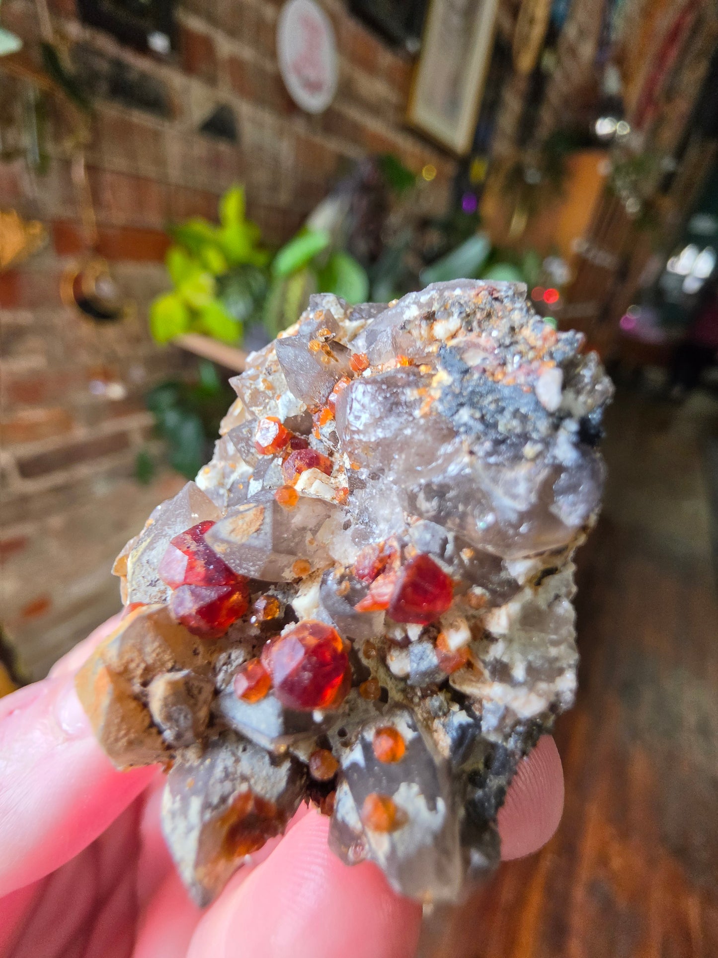 Garnet on Smoky Quartz