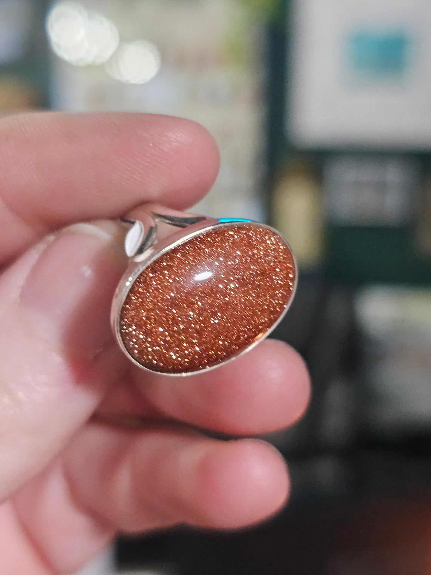Size 6 Goldstone Ring