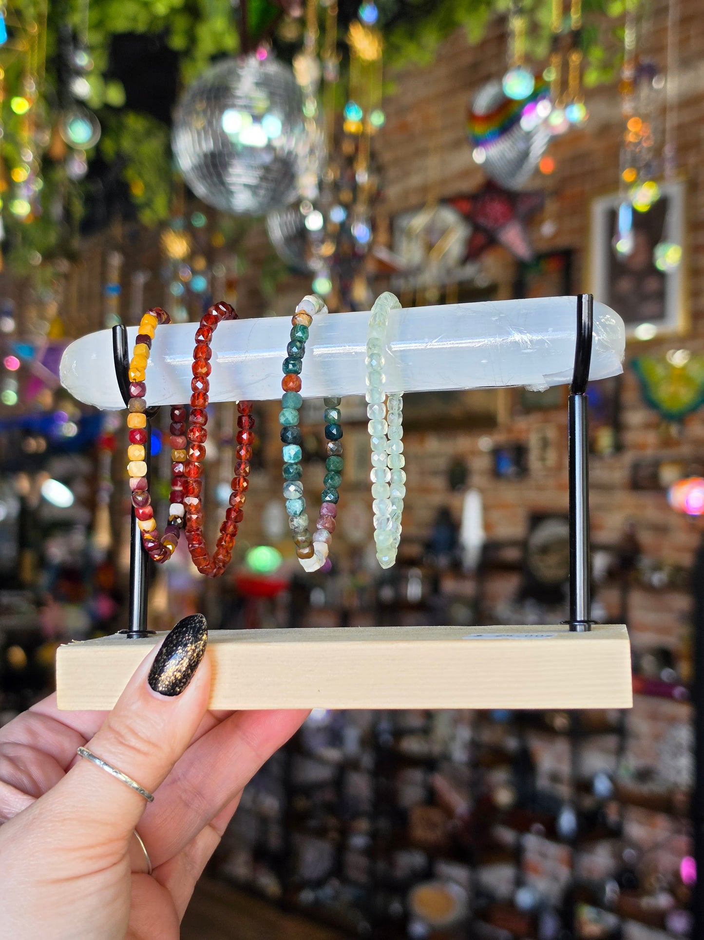 Satin Spar Jewelry Stand