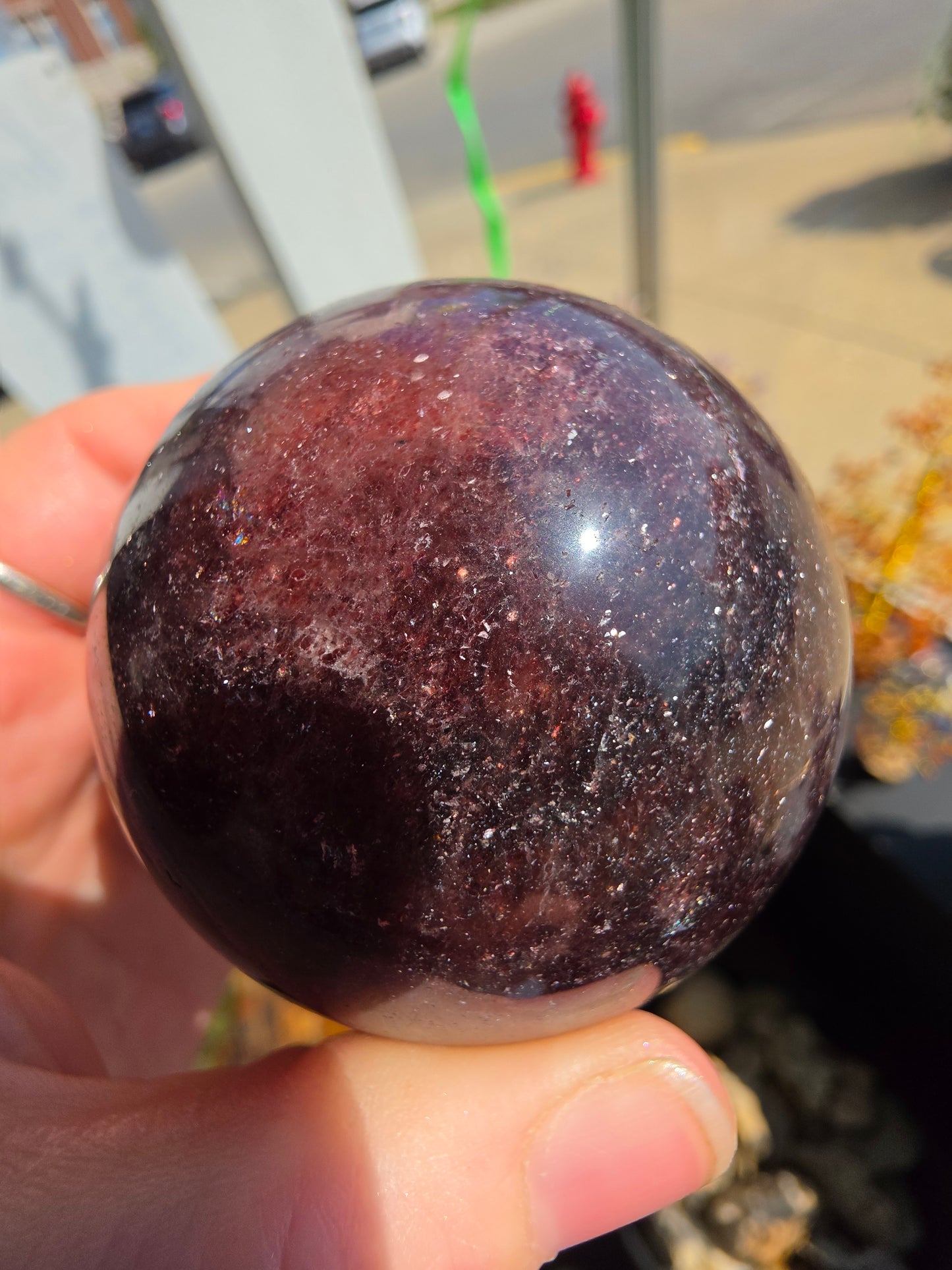 Red Adventurine Sphere ( Tanzberry Quartz)
