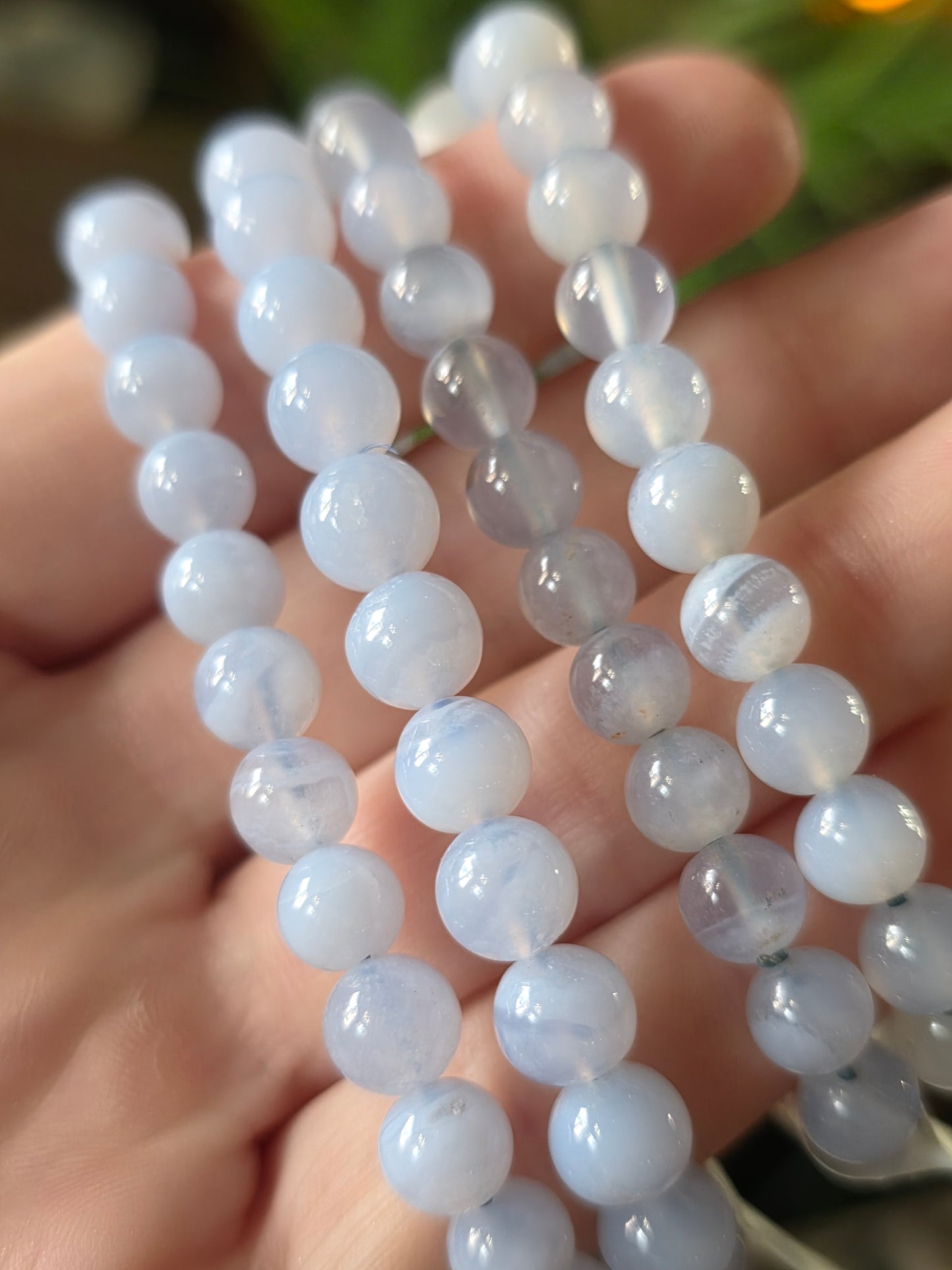 Blue Agate Bead Bracelet