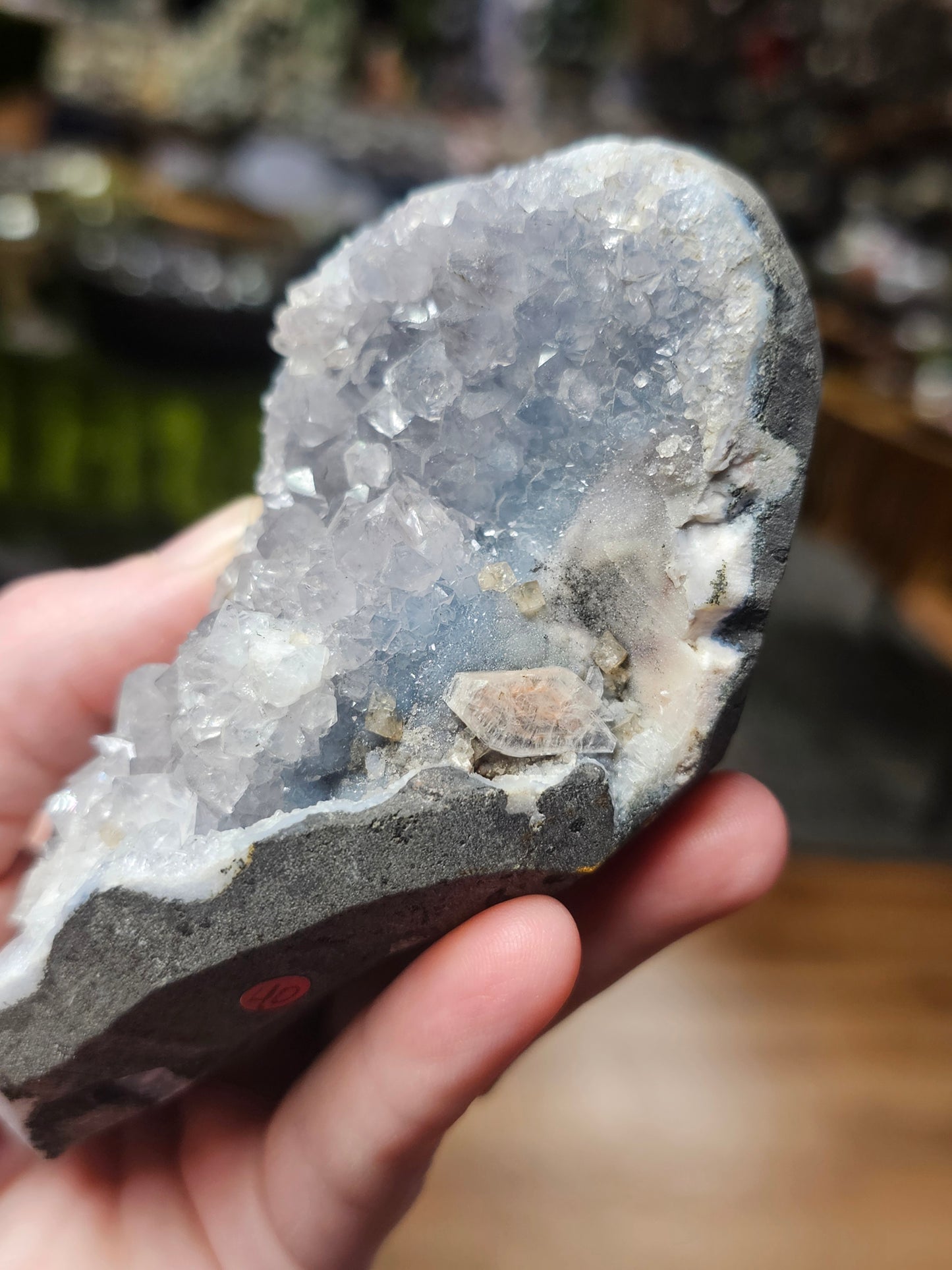 Stillbite and Apophyllite on Blue Chalcedony