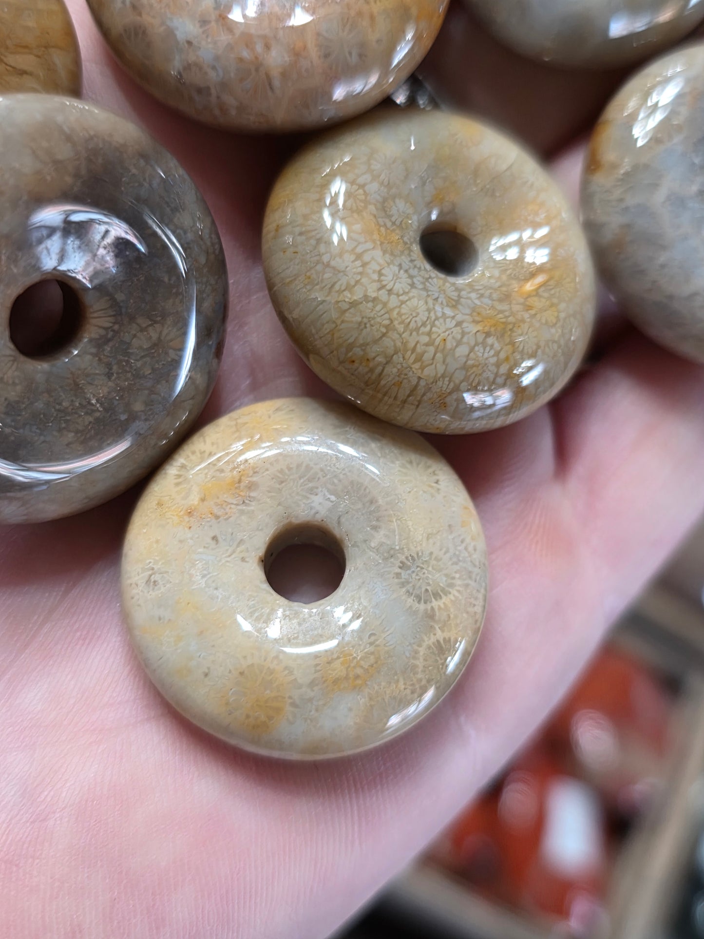 Coral Jade Donut Carving