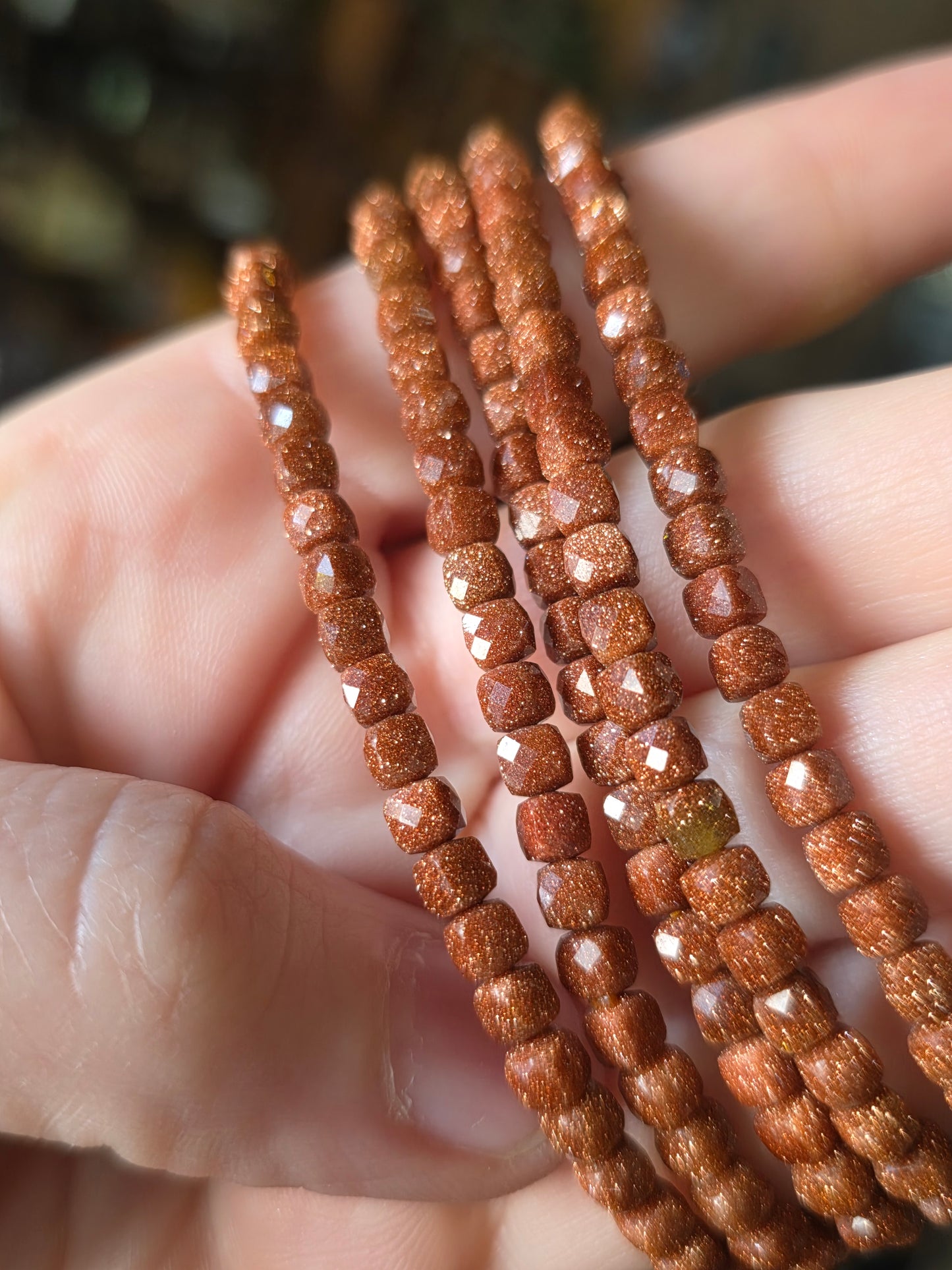 Faceted Goldstone Bead Bracelet