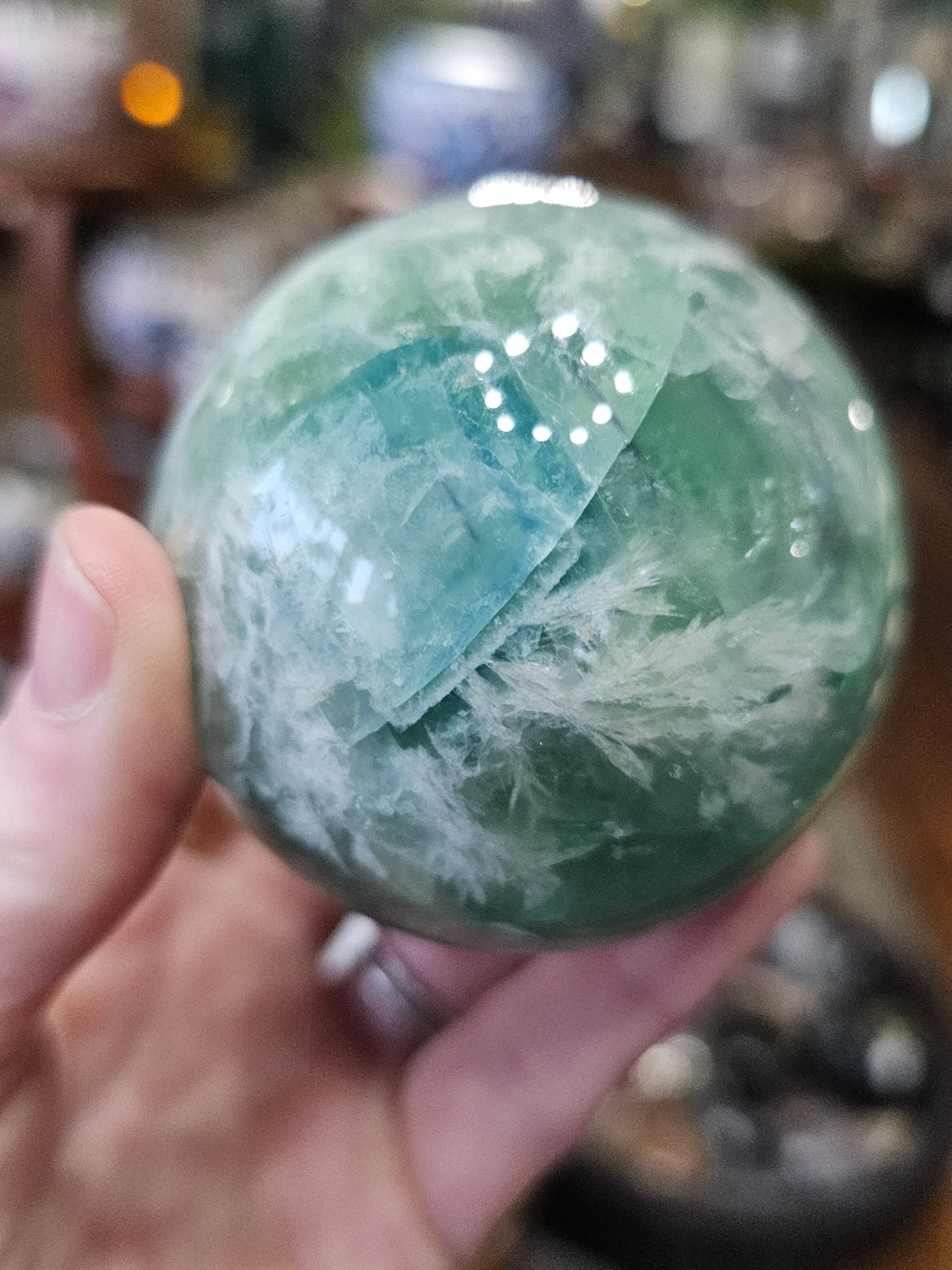 Feather Fluorite Sphere