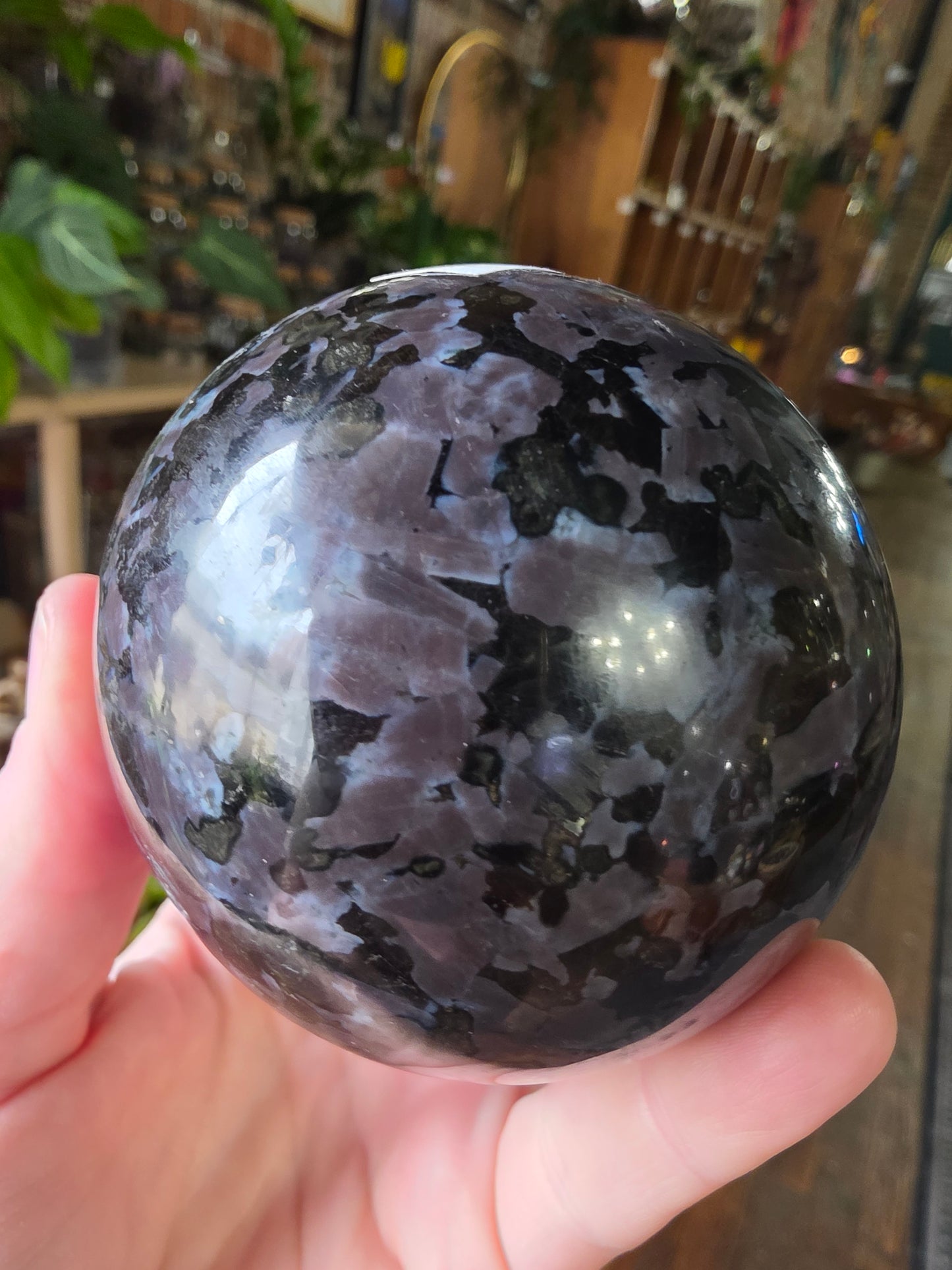 Indigo Gabbro Sphere ( Merlinite)