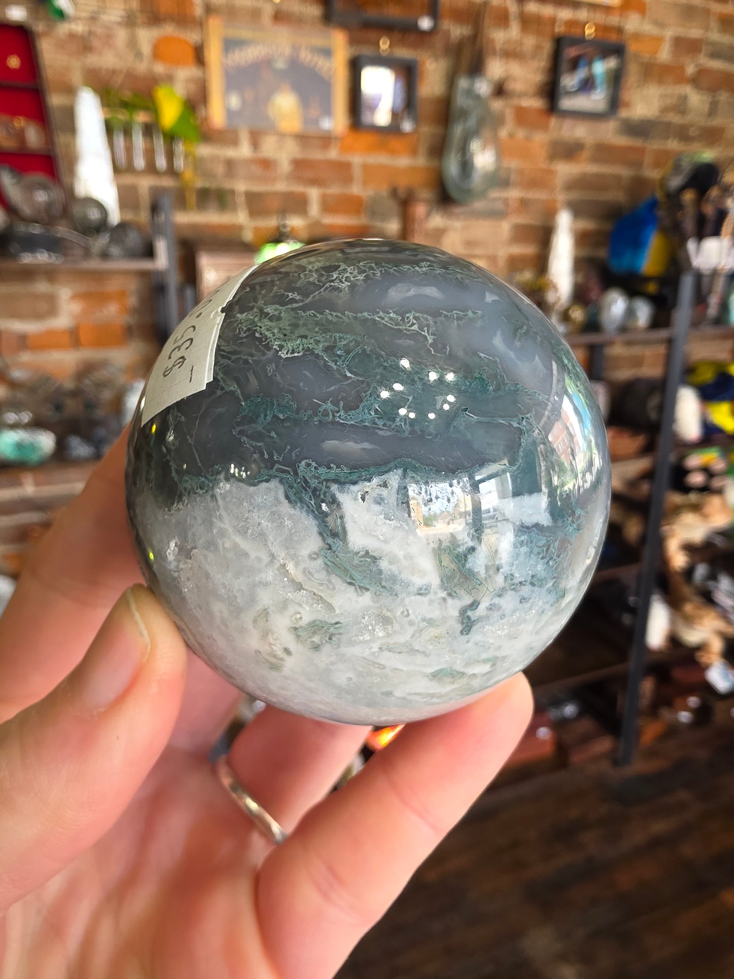 Moss agate Sphere
