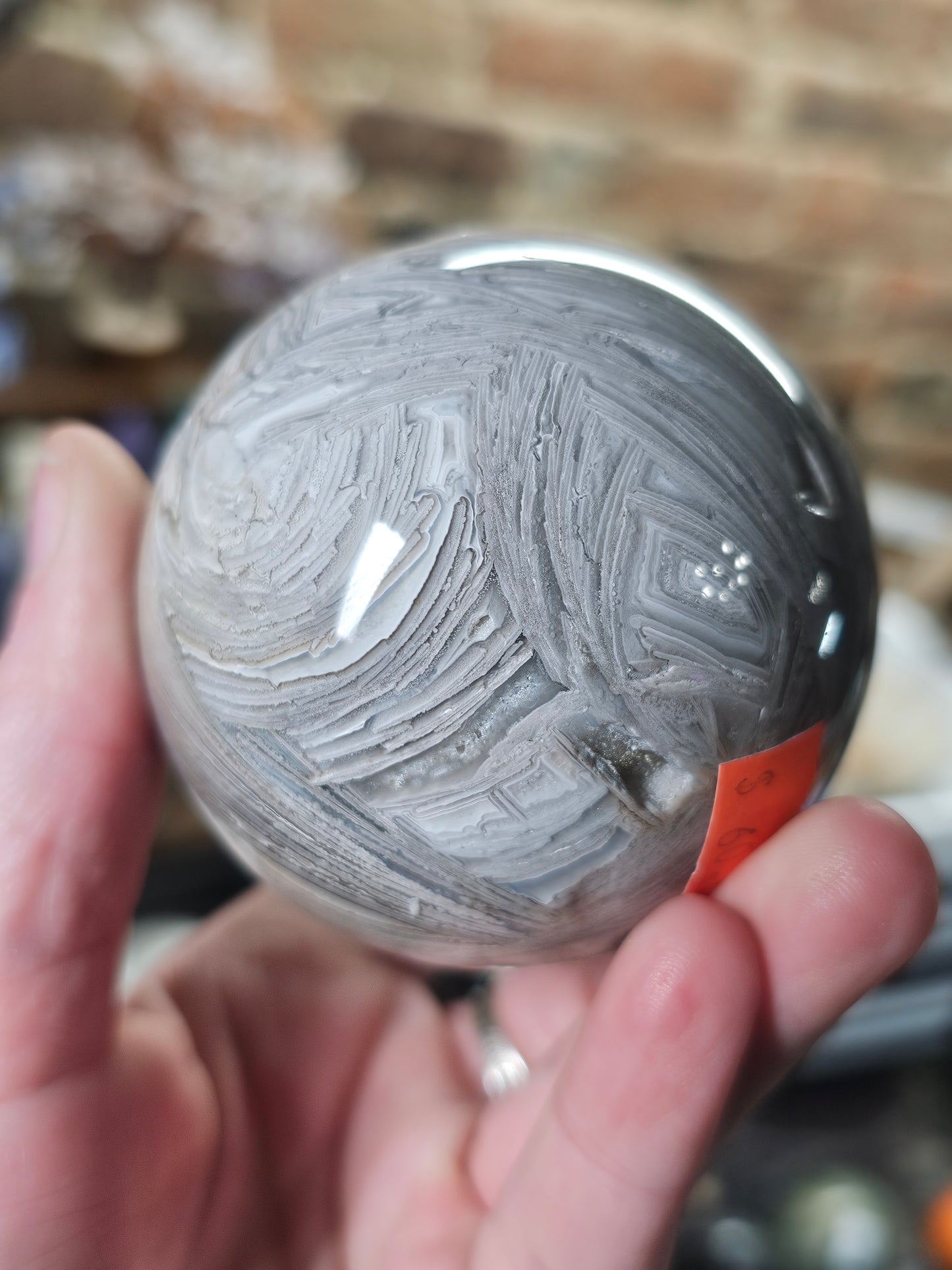 Lattice Lace Agate Sphere