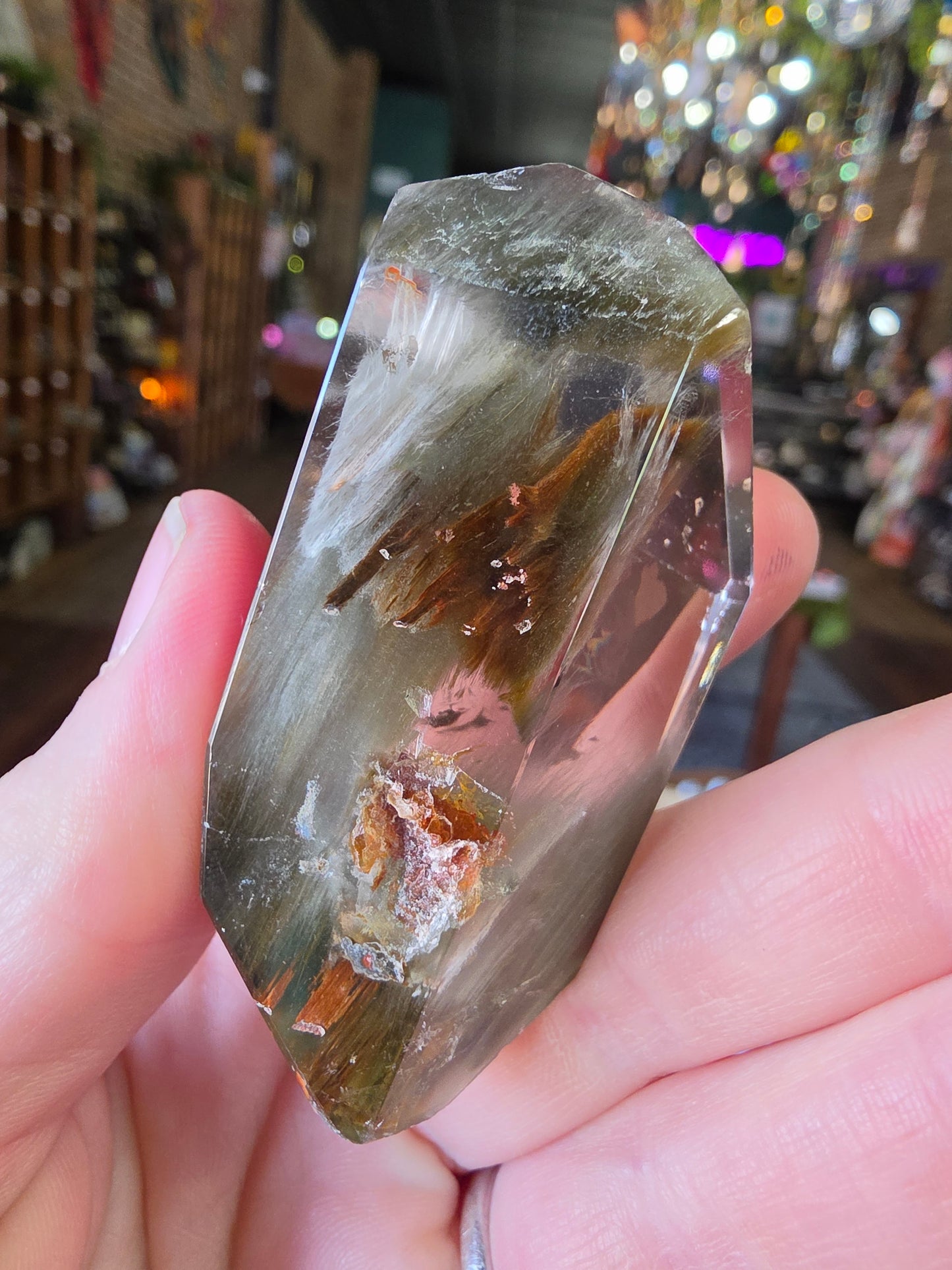 Rabbit Hair Smoky Quartz Freeform