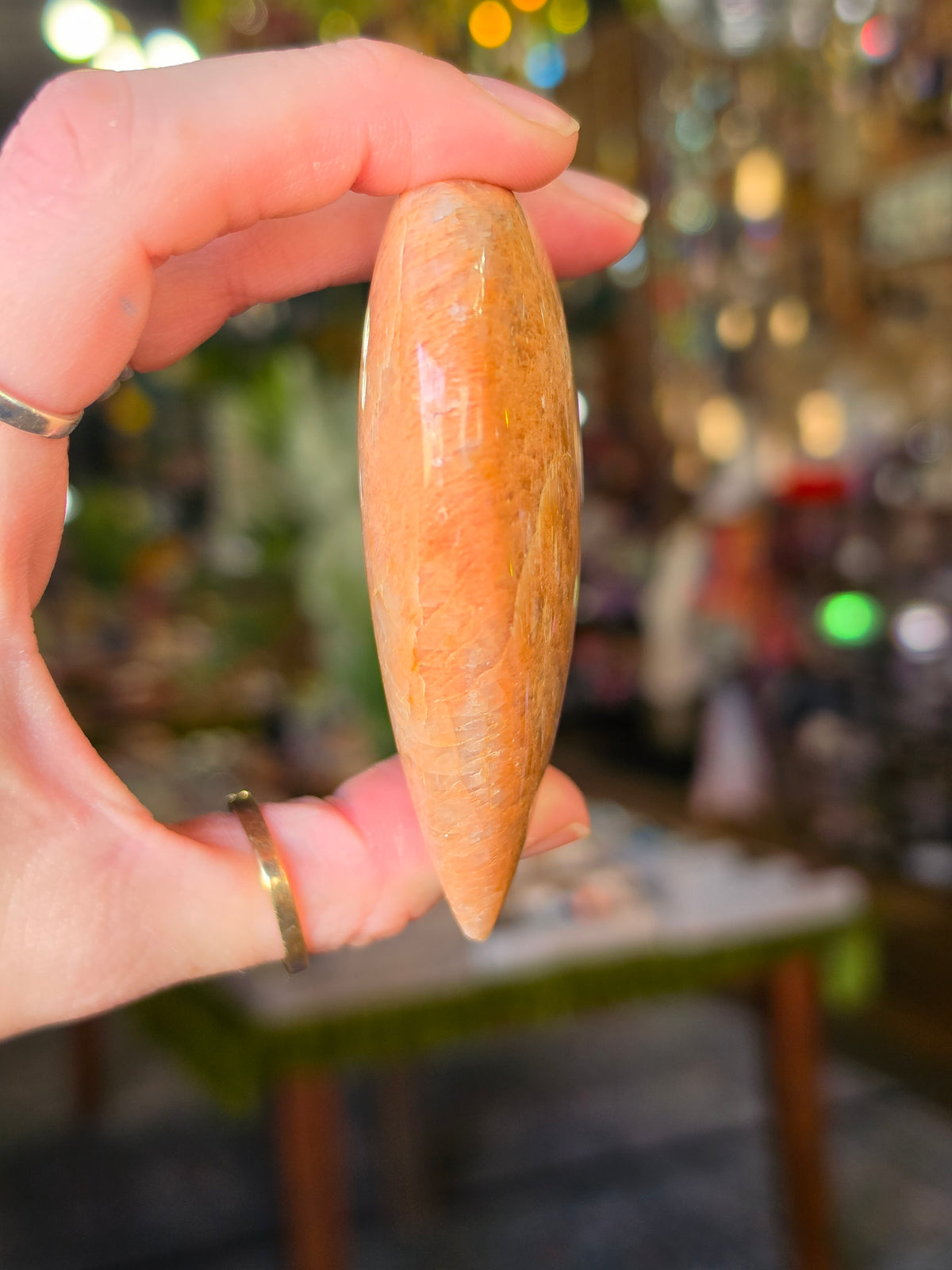 Peach Moonstone Heart