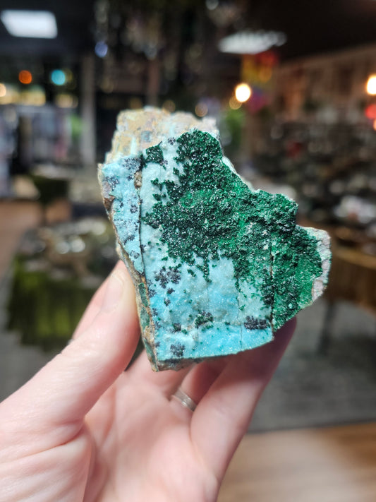Druzy Chrysocolla and Malachite