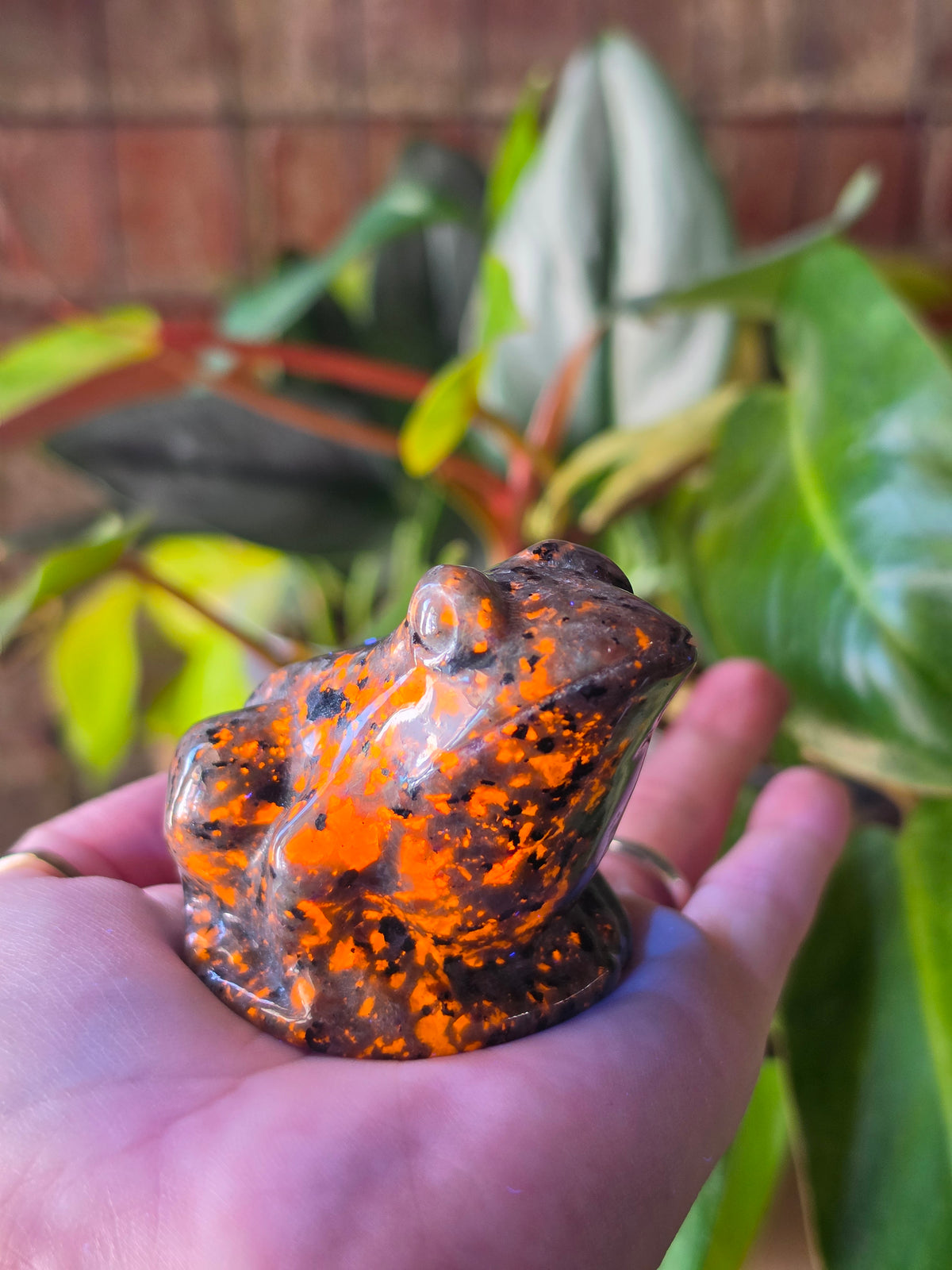UV Reactive Sodalite Frog Carving