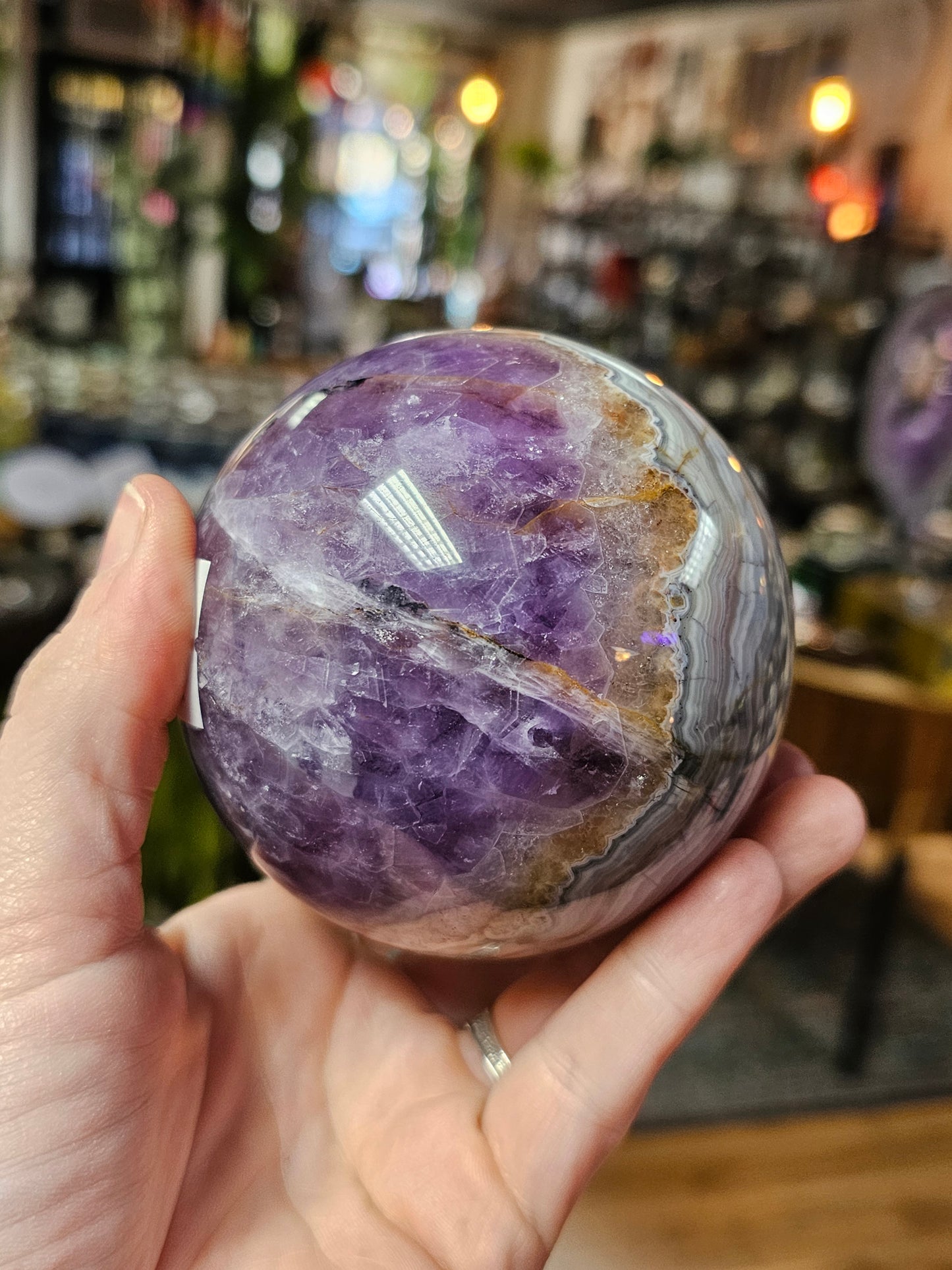 Amethyst Agate Sphere