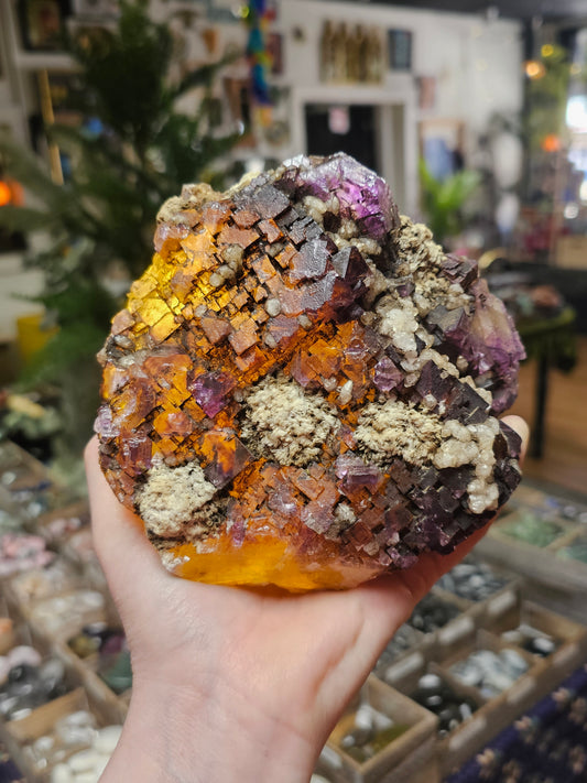 Purple and Yellow  Fluorite
