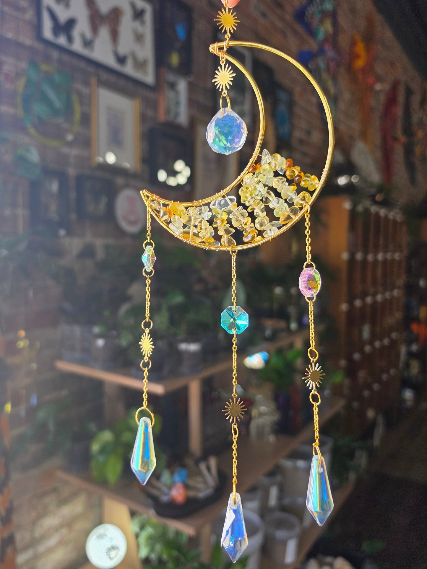 Chip Bead Moon Suncatcher