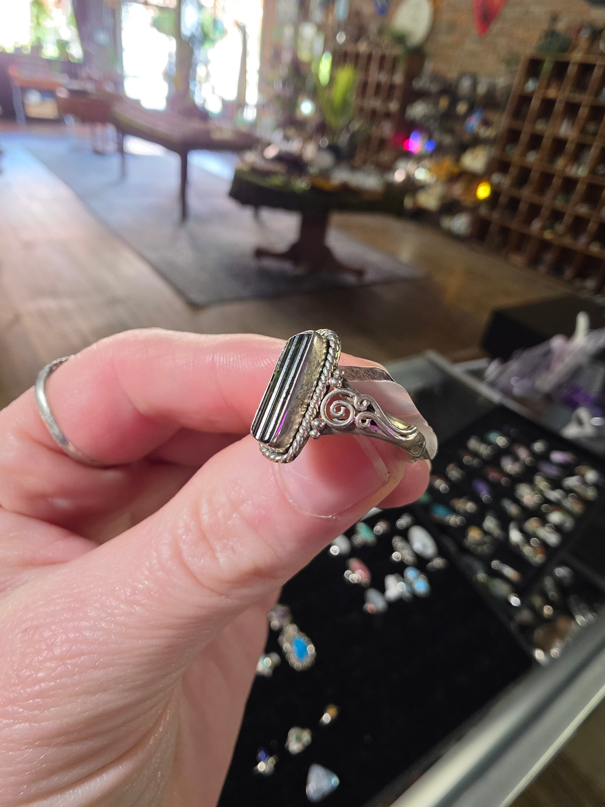 Green Tourmaline Ring Size 8