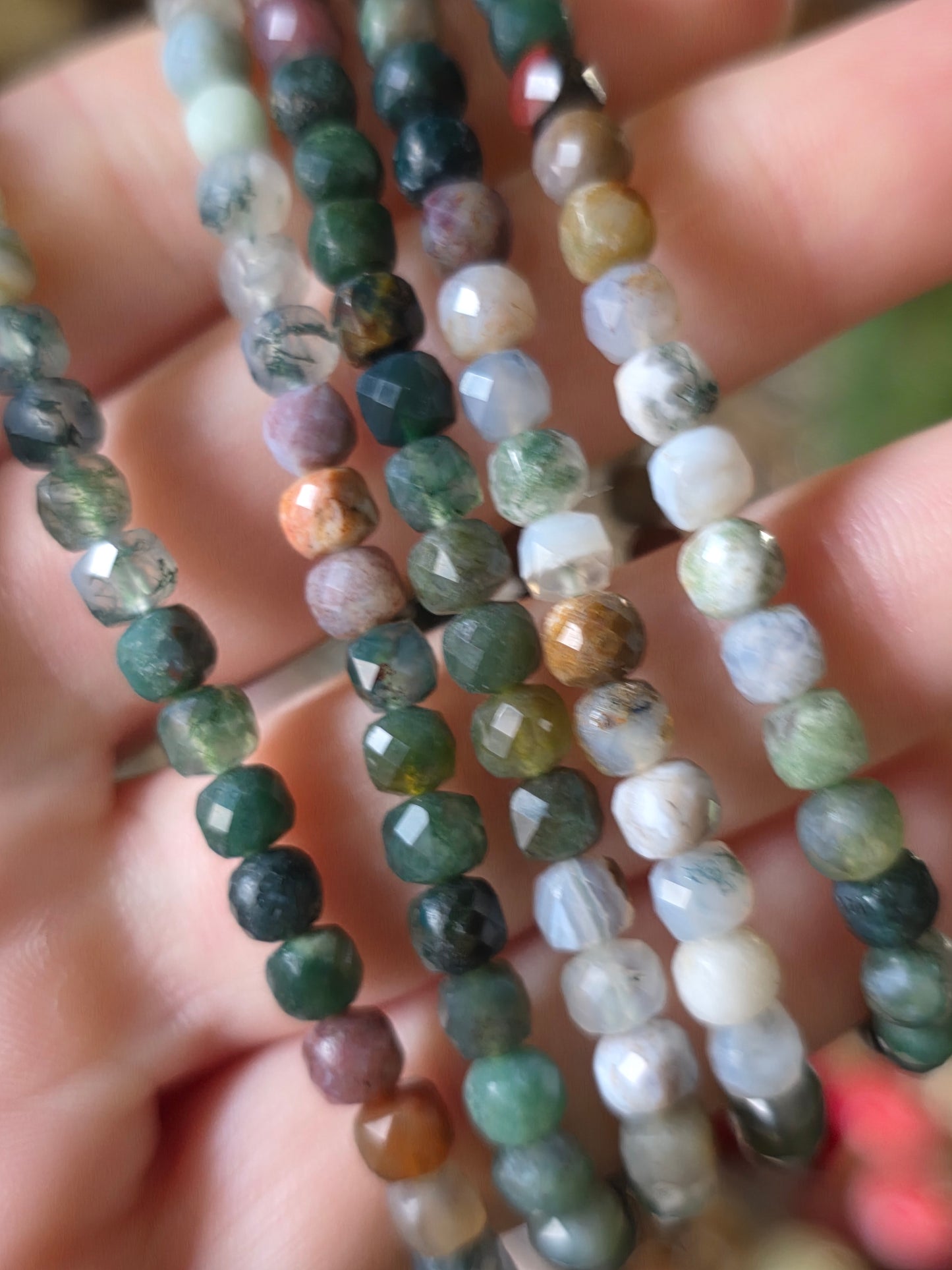 Faceted India Agate Bead Bracelet