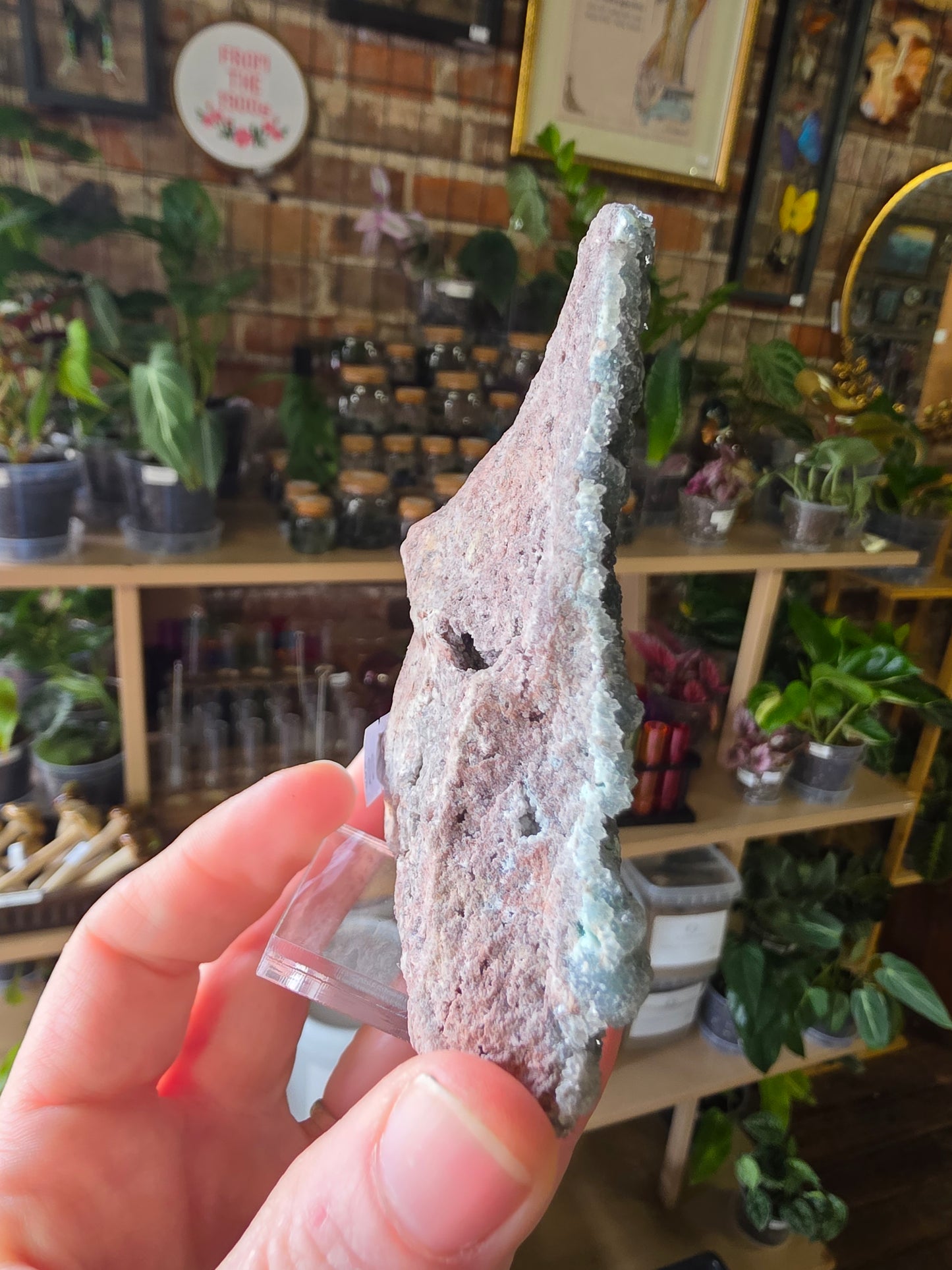 Quartz Druzy on Malachite