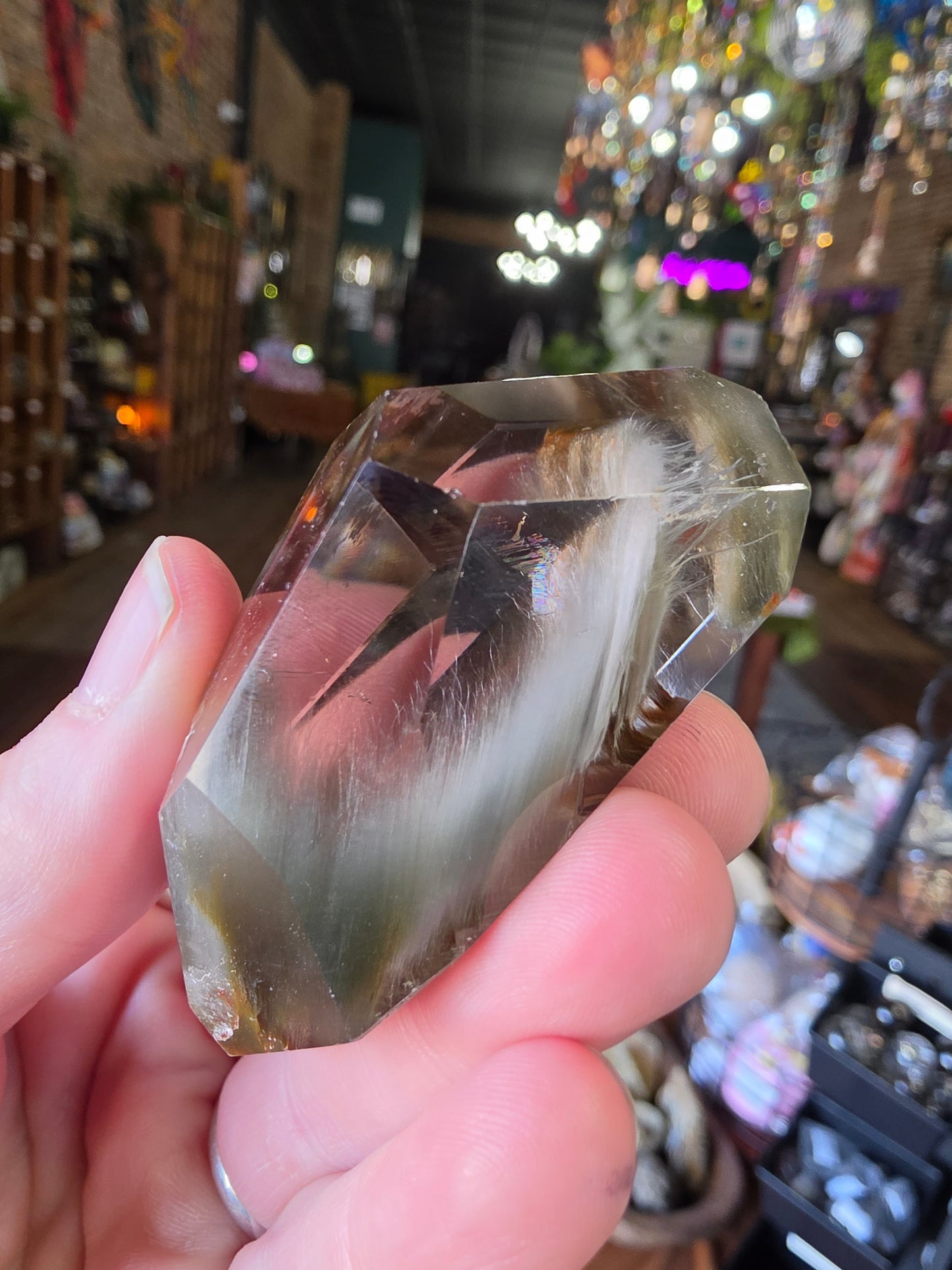 Rabbit Hair Smoky Quartz Freeform