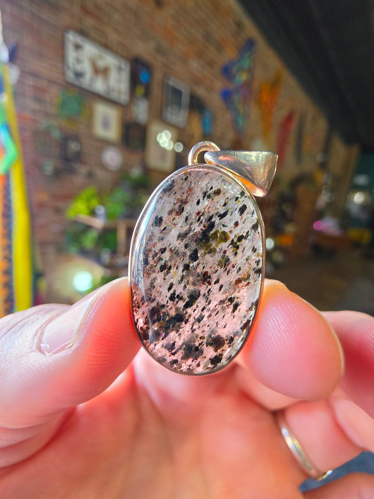 Natural Dot Quartz Pendant