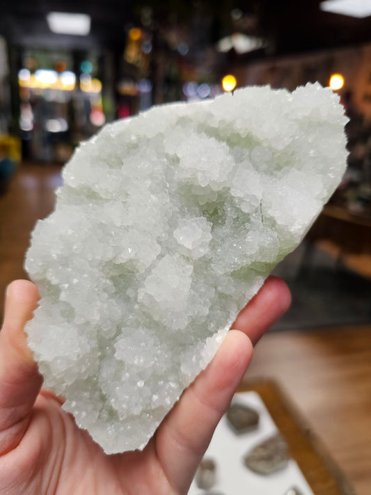 Quartz on Green Cubic Fluorite