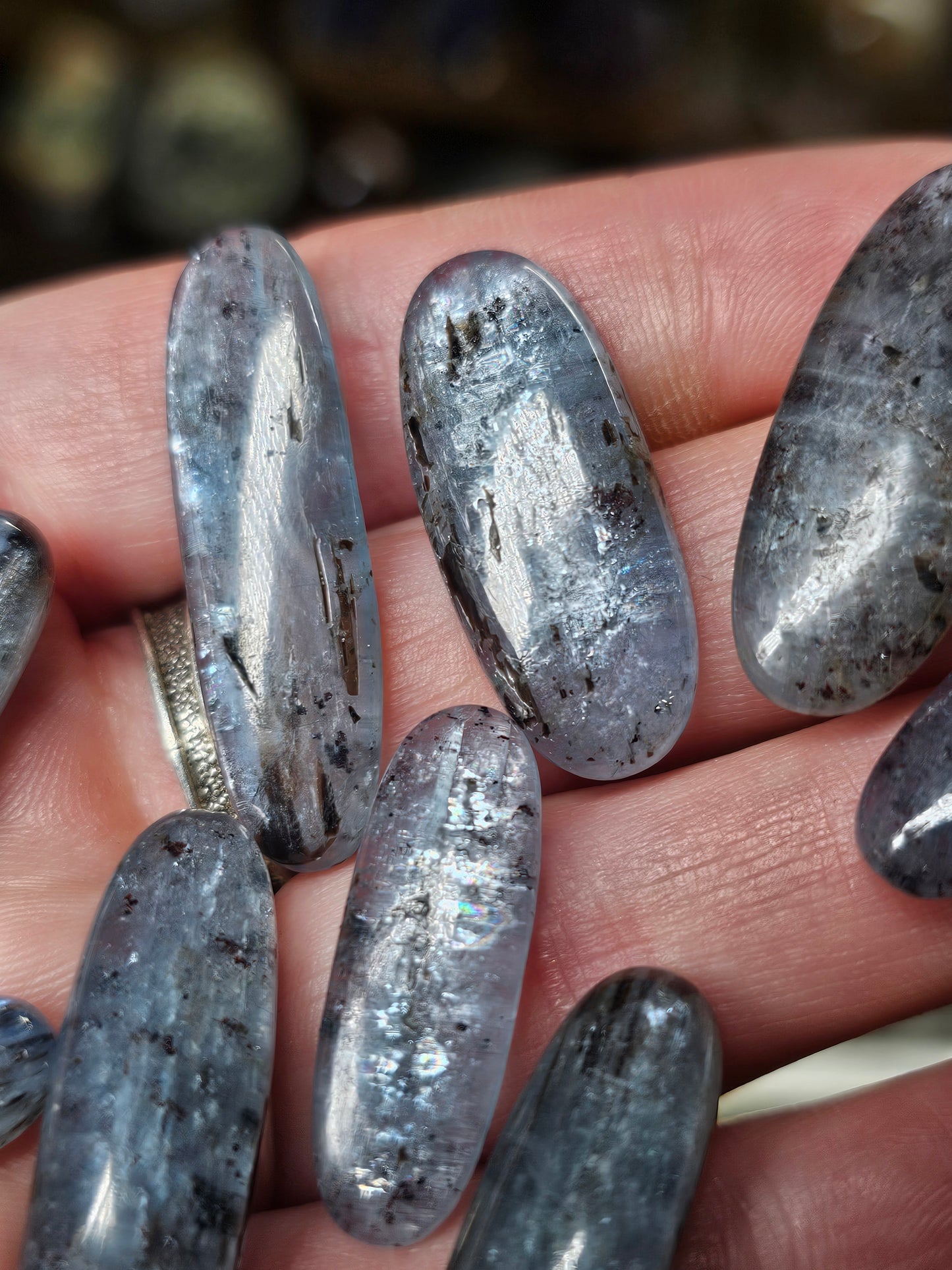 Blue Kyanite Oblong Oval Cabochons