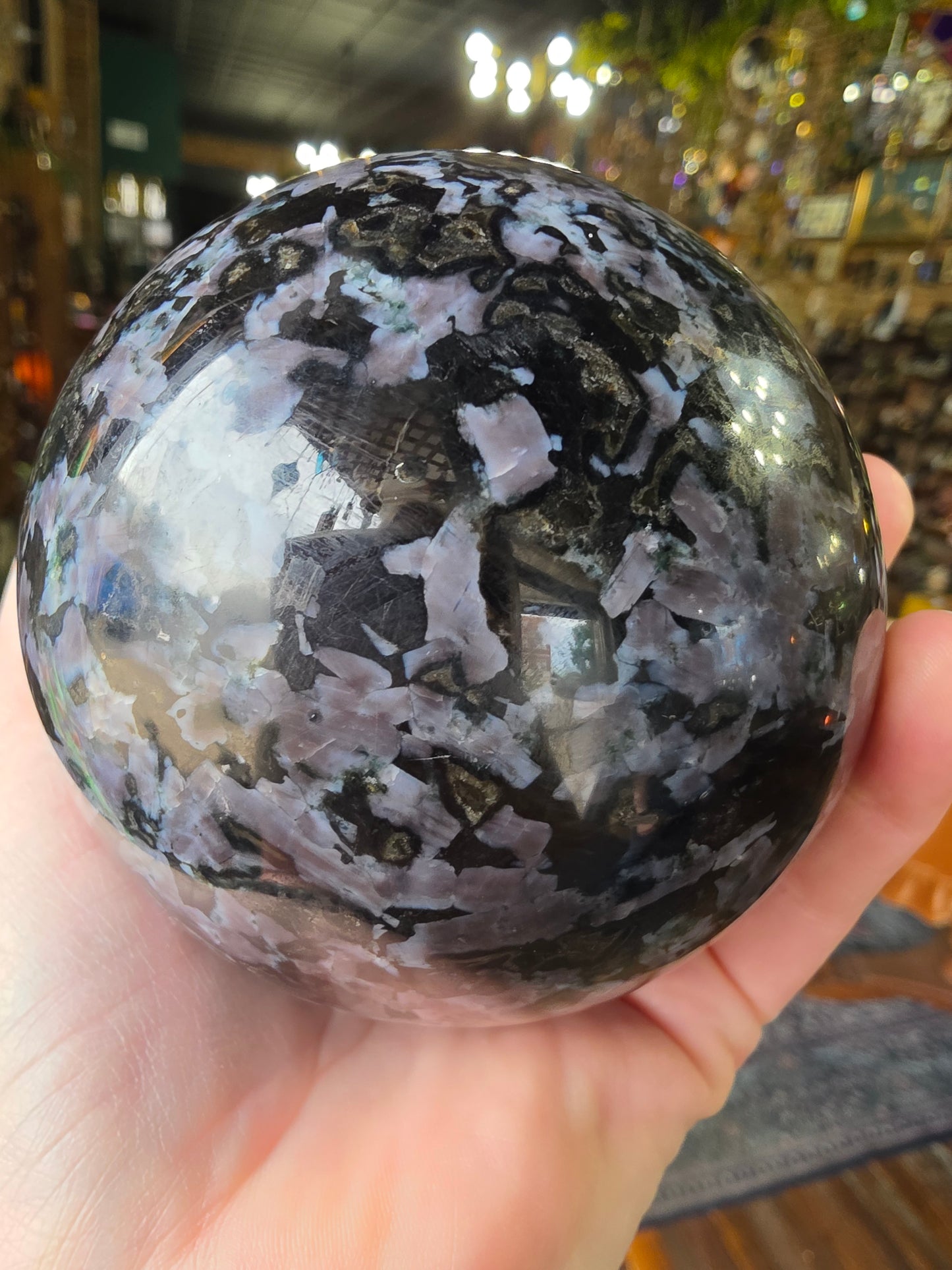Indigo Gabro Sphere (Merlinite)
