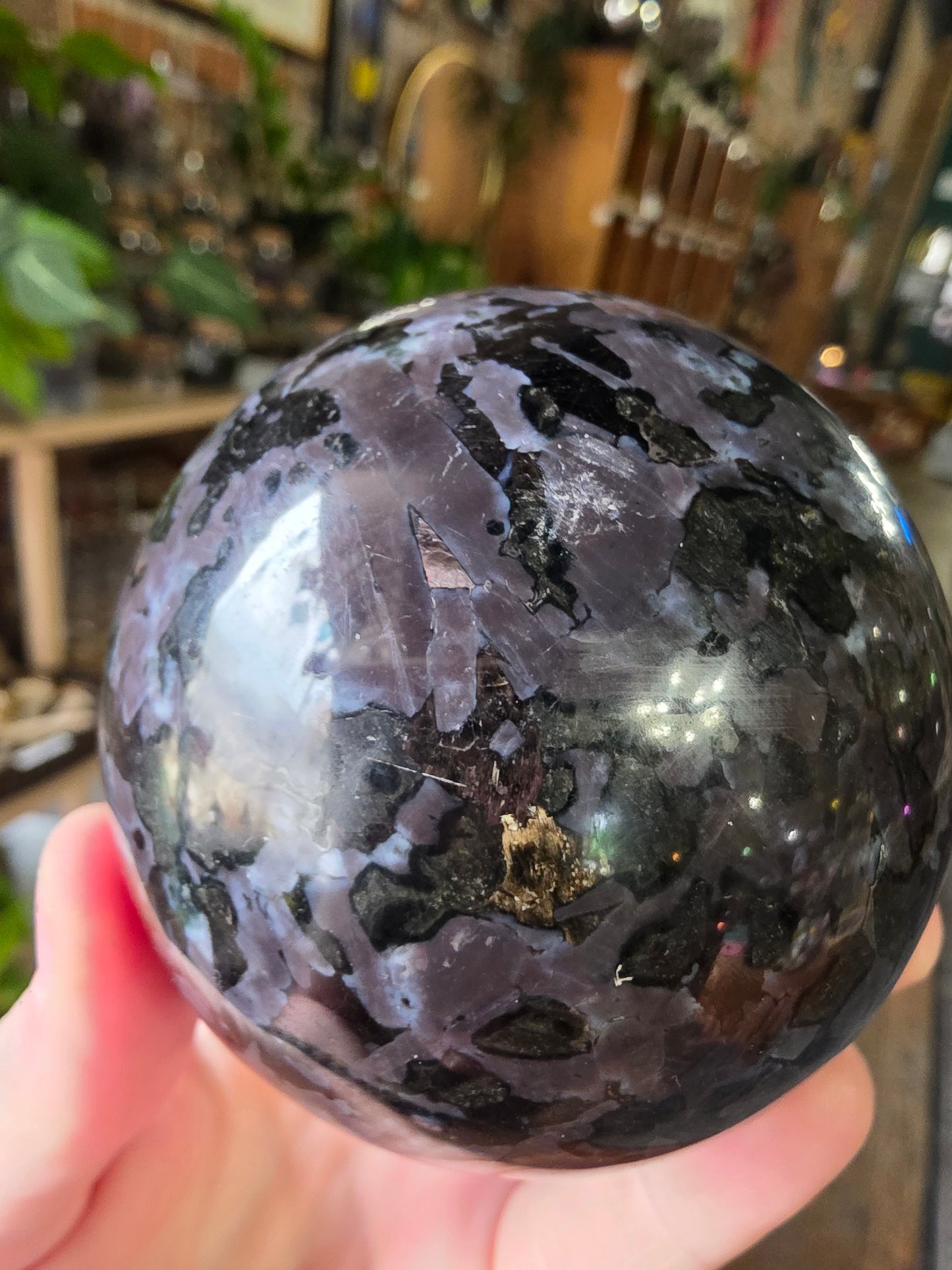 Indigo Gabbro Sphere ( Merlinite)