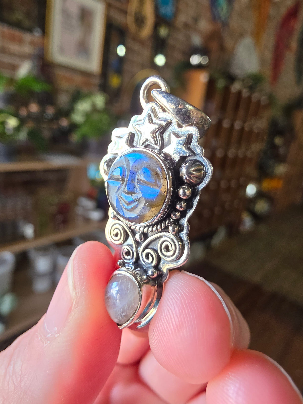 Labradorite and Moonstone Pendant
