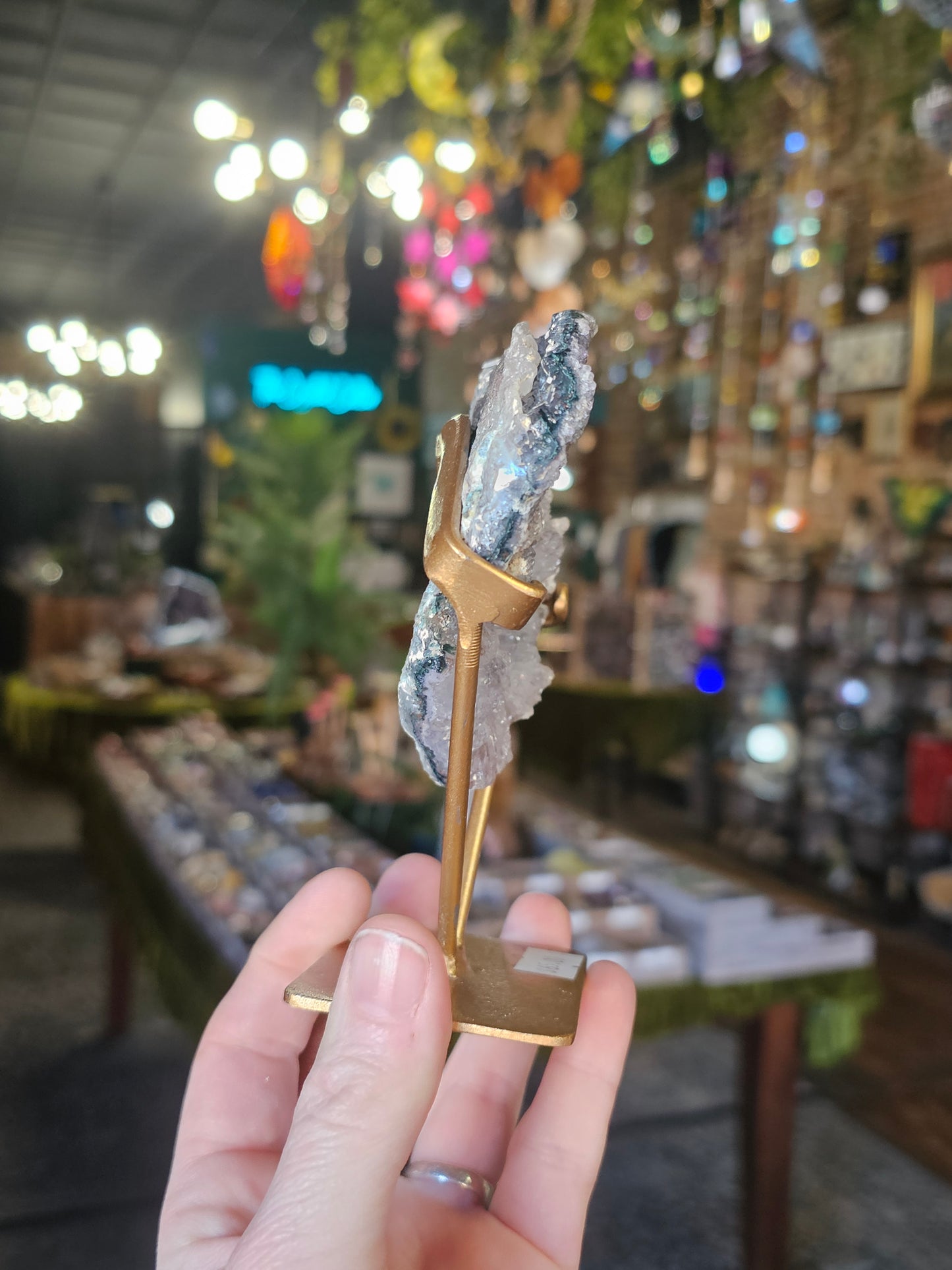 Druzy Amethyst Heart on Stand