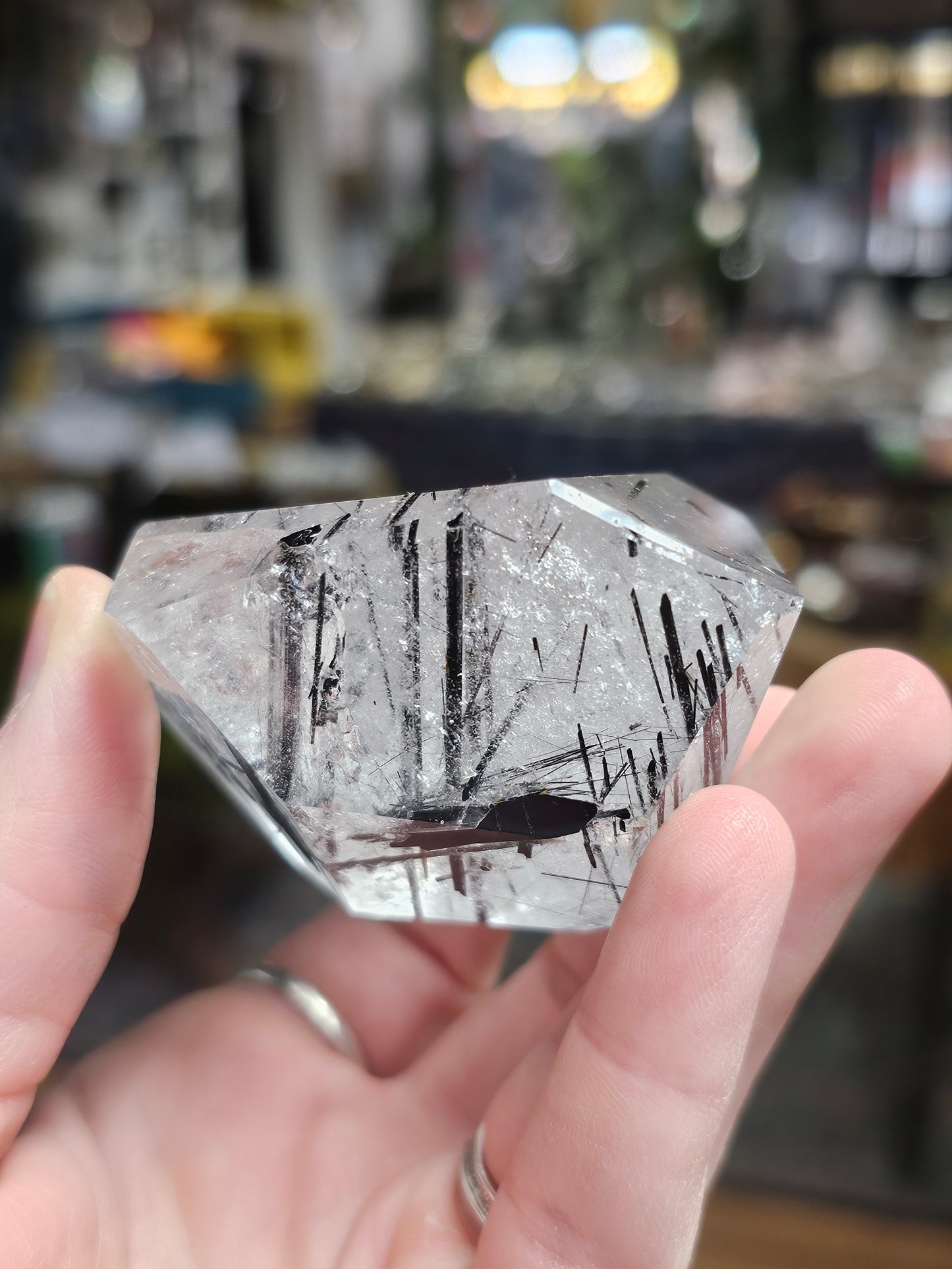 Black Tourmaline in Quartz Freeform