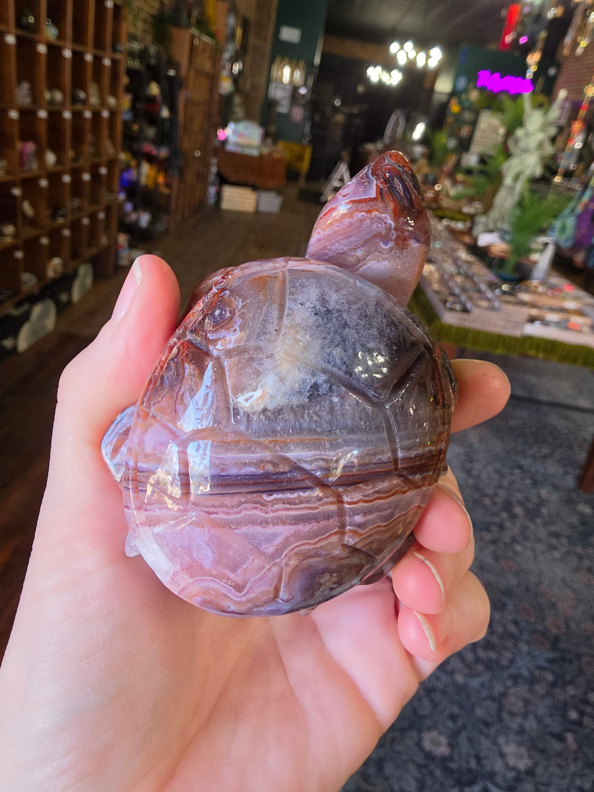 Amethyst Agate Turtle Carving