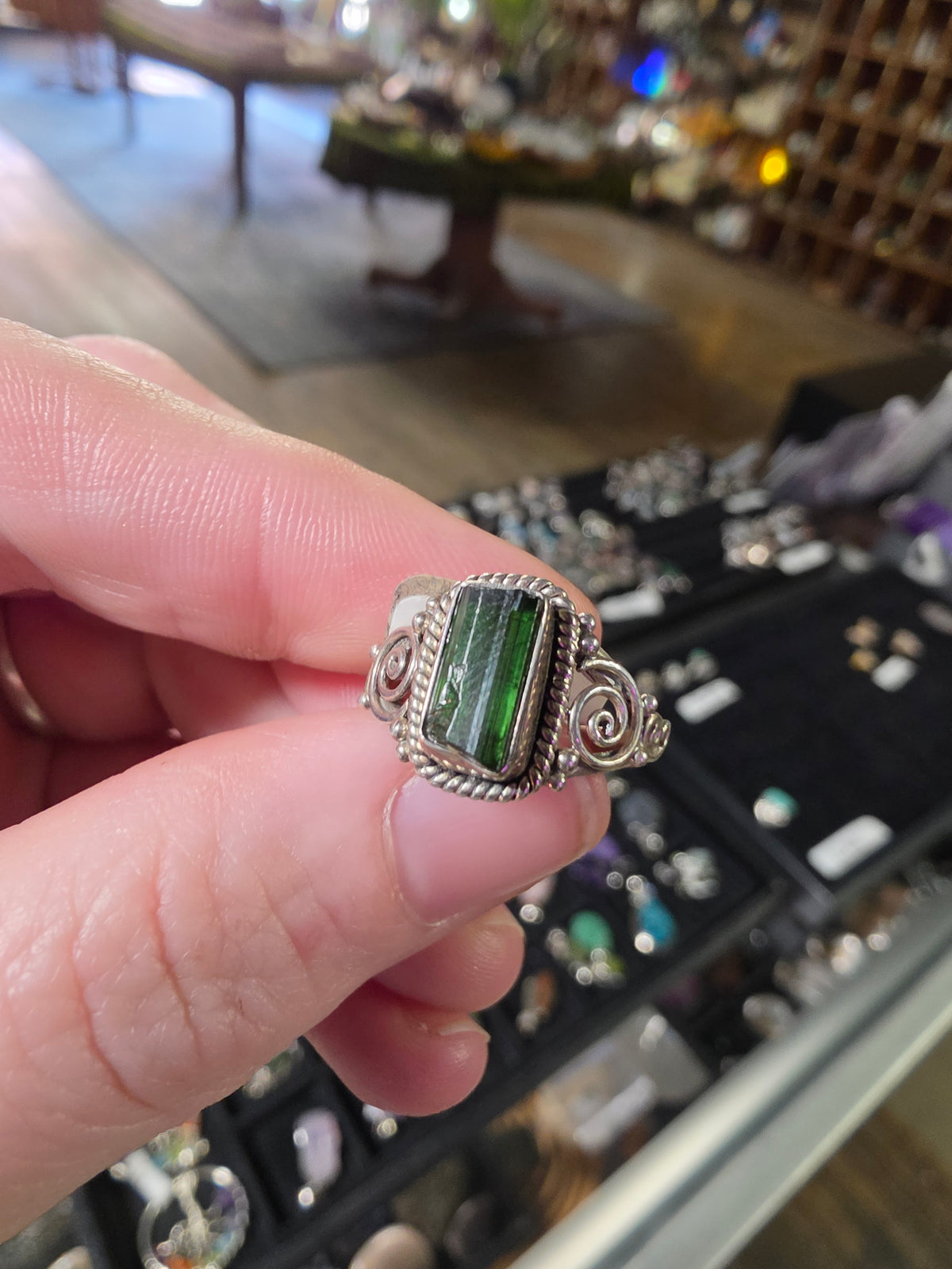 Size 6 Green Tourmaline Ring
